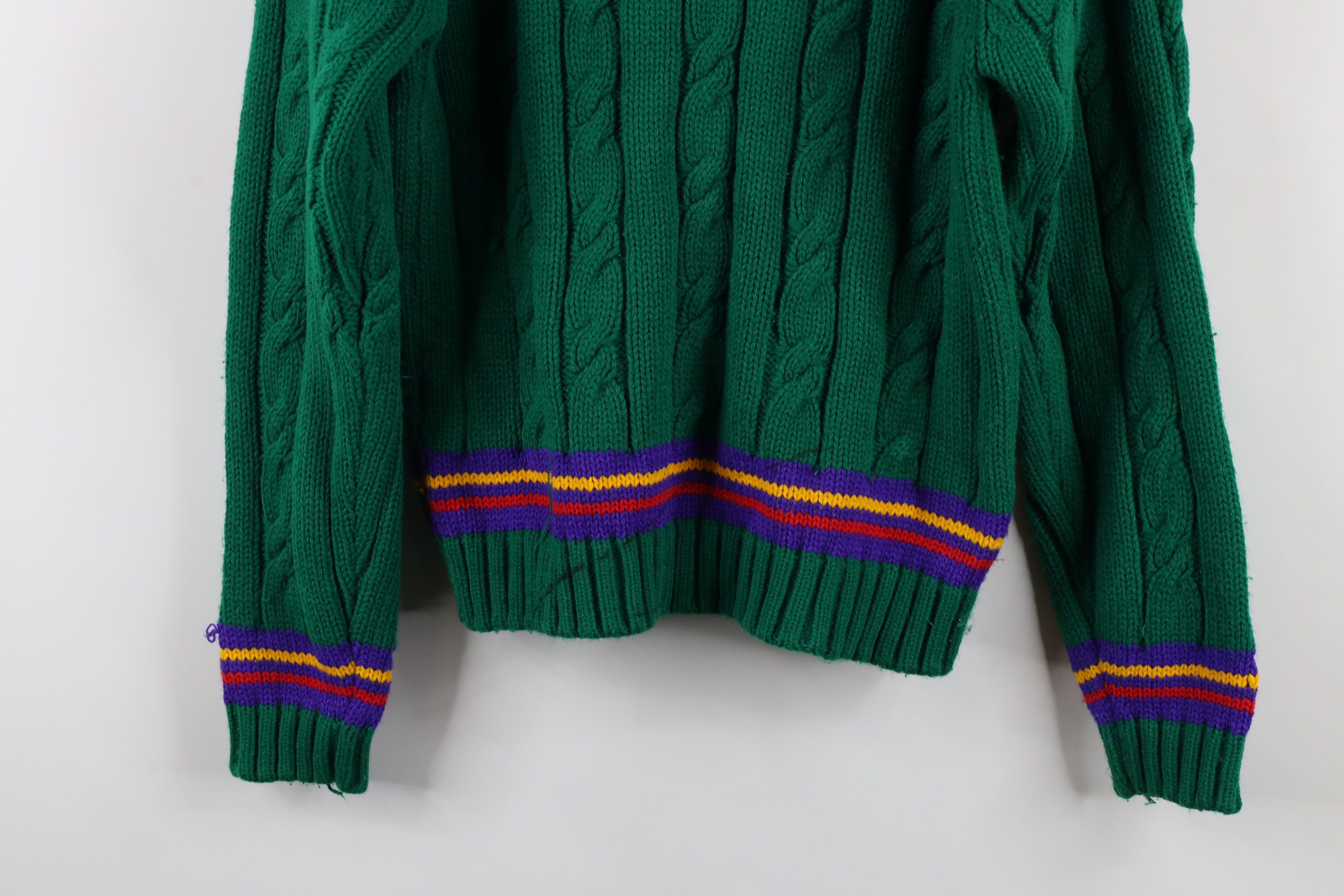 Vintage Vintage 90s Dapper Streetwear Chunky Cable Knit Sweater Size S / US 4 / IT 40 - 9 Thumbnail