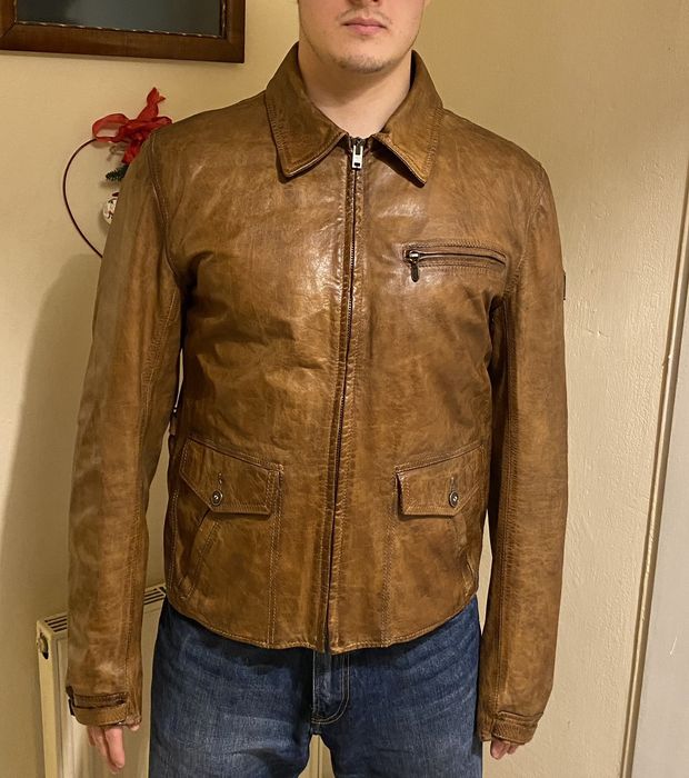 Vintage Rare Belstaff Patterson Leather Jacket Gold Label | Grailed