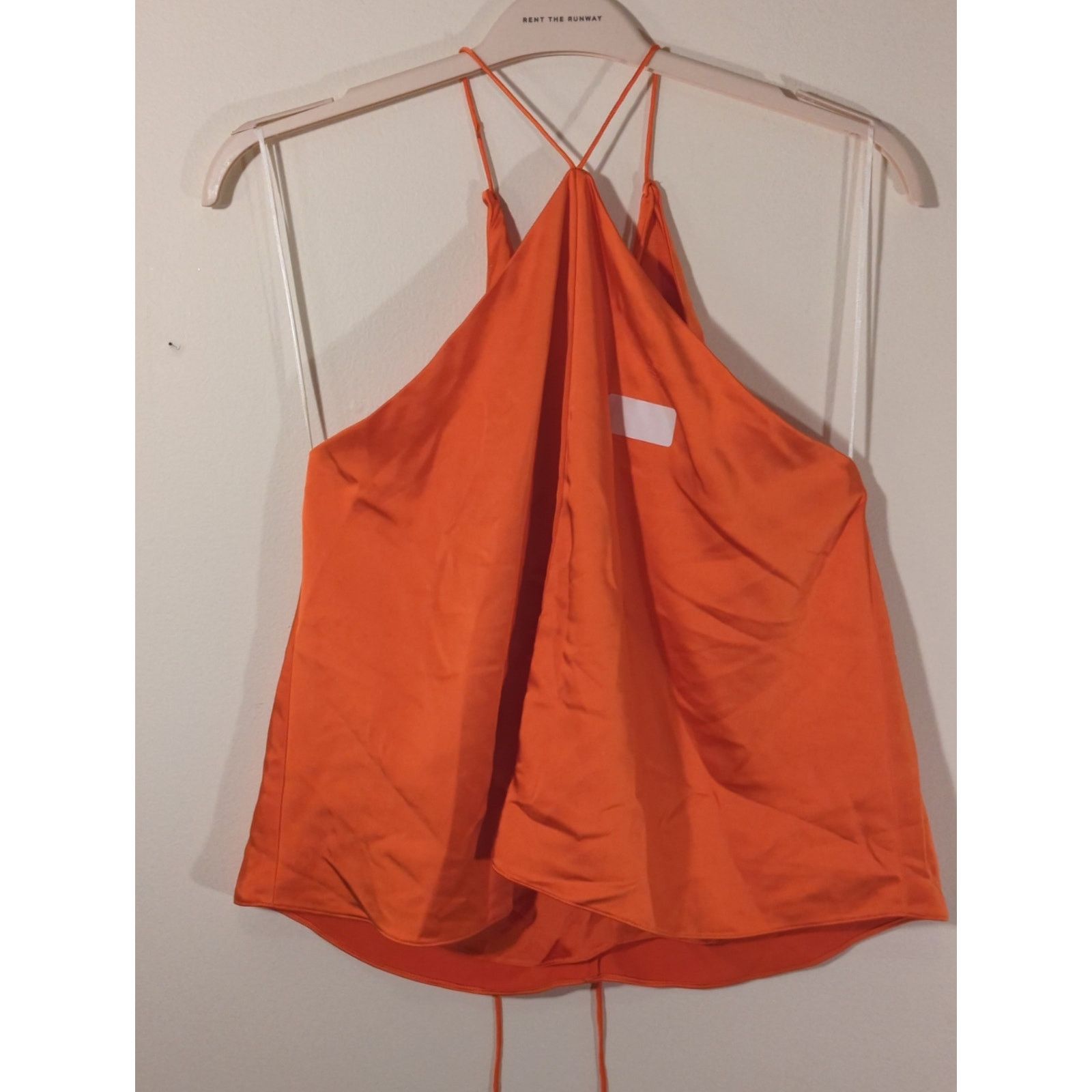 Other RTR Cobando Sz 6 Orange Skinny Strap Halter Satin Tank Top Size M / US 6-8 / IT 42-44 - 3 Thumbnail