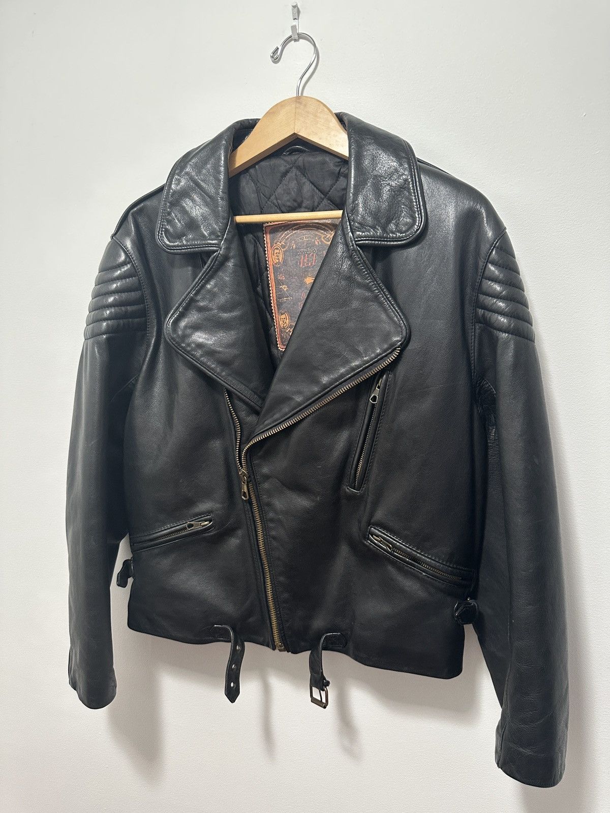 Genuine Leather × Vintage Vintage 70s Leather Biker Jacket Size US M / EU 48-50 / 2 - 1 Thumbnail