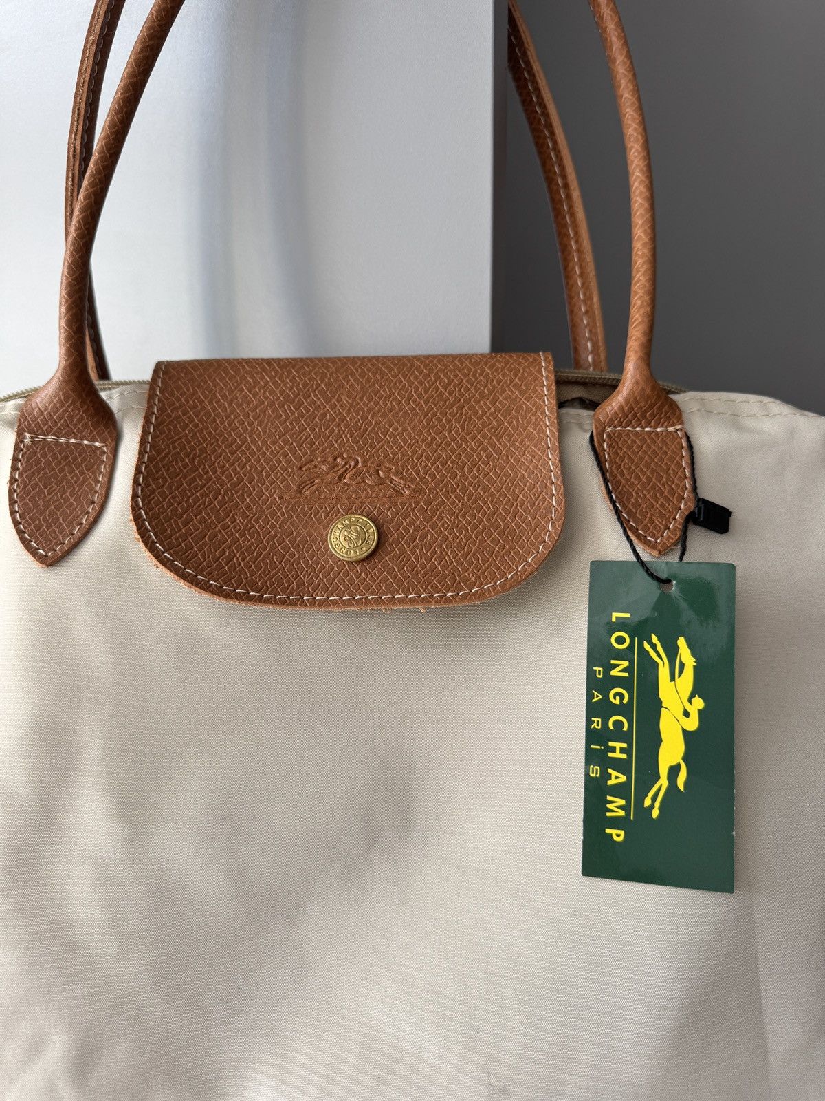 Japanese Brand Longchamp Le Pilage Beige Shoulder Tote Bag Size ONE SIZE - 2 Thumbnail