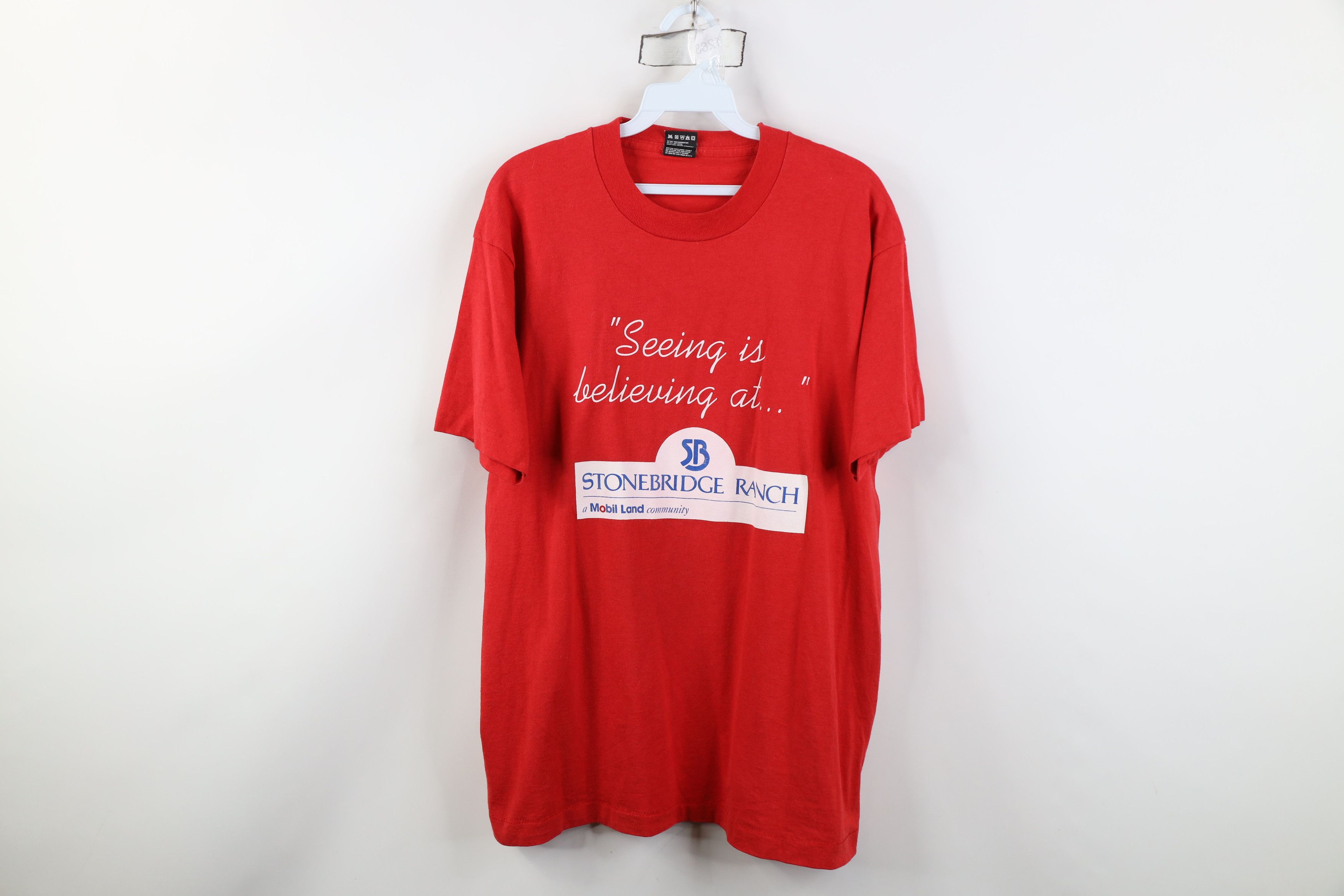 Vintage Vintage 80s 90s Stonebridge Ranch Texas Mobil Gas T-Shirt Size US L / EU 52-54 / 3 - 1 Thumbnail