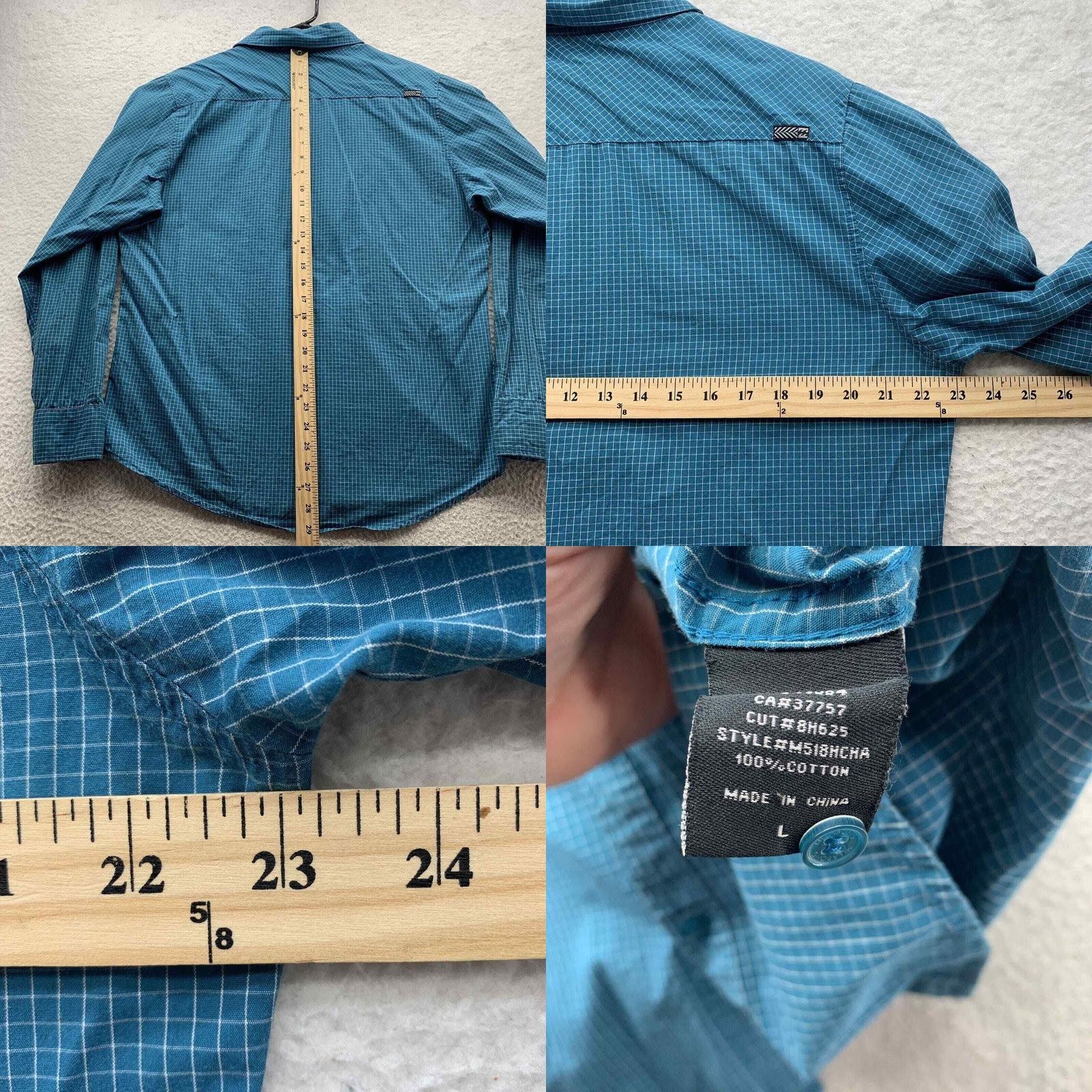 Billabong Billabong Casual Button Up Shirt Mens Large L Blue Check Surfer Pockets Preppy Size US L / EU 52-54 / 3 - 8 Thumbnail