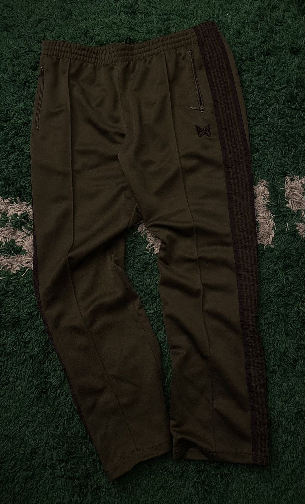 Needles Needles Track Pants (Dark Olive/Military Green) Size US 36 / EU 52 - 2 Thumbnail