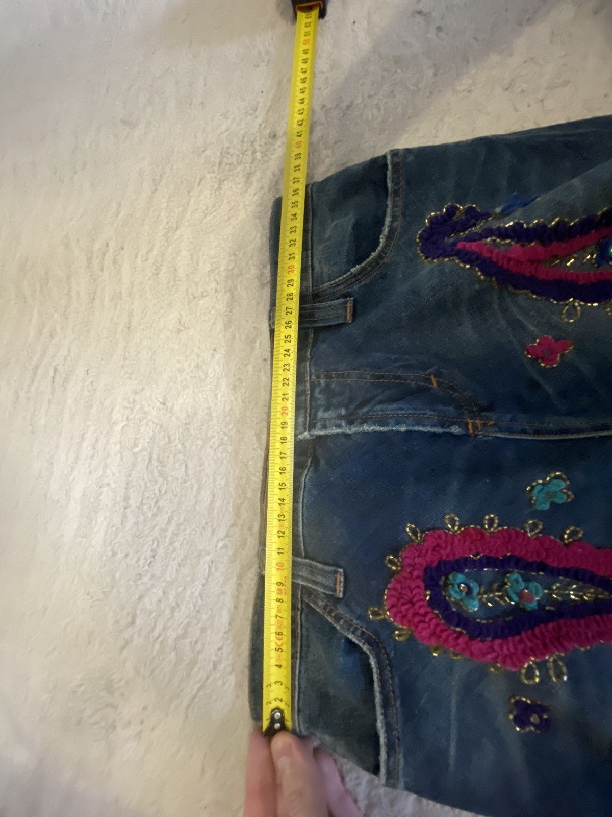 Dolce & Gabbana Dolce&gabbana Luxury rare denim skirt with flowers Size 27" / US 4 / IT 40 - 10 Thumbnail