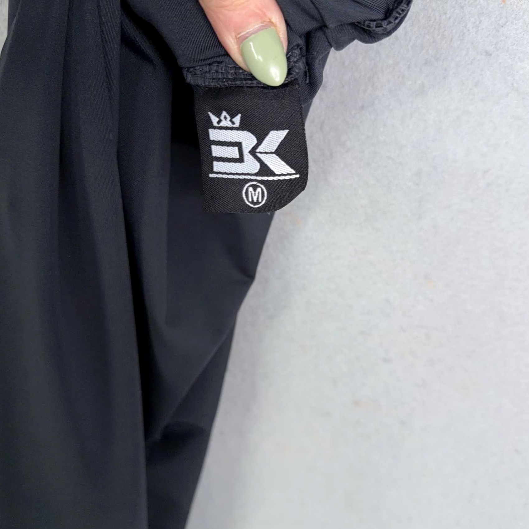 Vintage BK Pants Mens Medium Gray Joggers Elastic Waist Running Gym Training Tapered Pockets Reflective 90% Polyester 10% Spandex Size US 31 - 4 Thumbnail