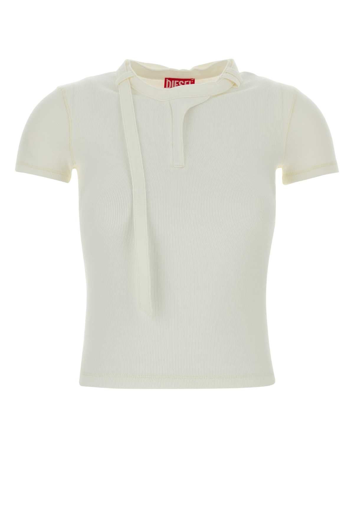 Diesel White Stretch Cotton T-Iaras T-Shirt Size S / US 4 / IT 40 - 1 Thumbnail