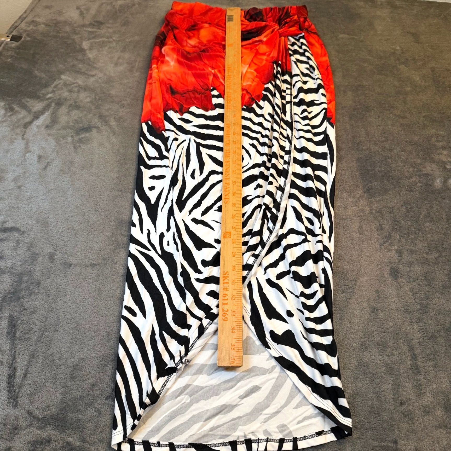 Venus Venus Zebra Floral Maxi Skirt Womens M Casual Summer Pull On Knot Faux Wrap Dress Size 32" / US 10 / IT 46 - 6 Thumbnail