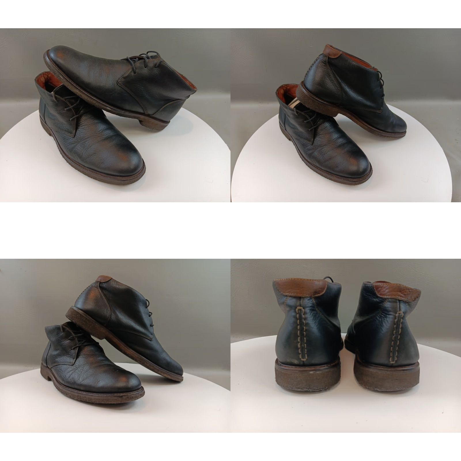Johnston & Murphy Johnston & Murphy Copeland Chukka Boots Mens 11.5 Black Full Grain Leather Boots Comfort Memory Foam Sheepskin Lining Crepe Rubber Outsole Size US 12 / EU 45 - 10 Thumbnail
