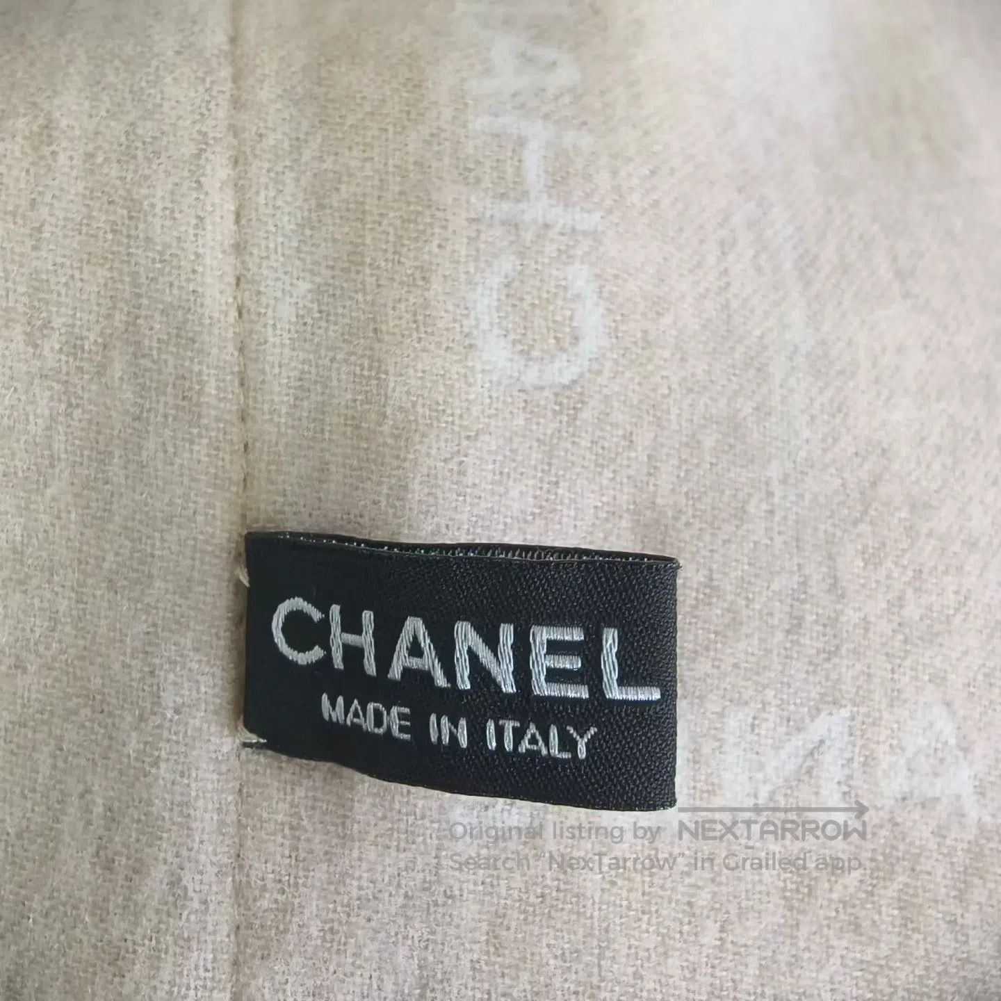 Chanel Chanel Beige Coco Graffiti Wool Blanket Wrap / Shawl| Size ONE SIZE - 5 Thumbnail