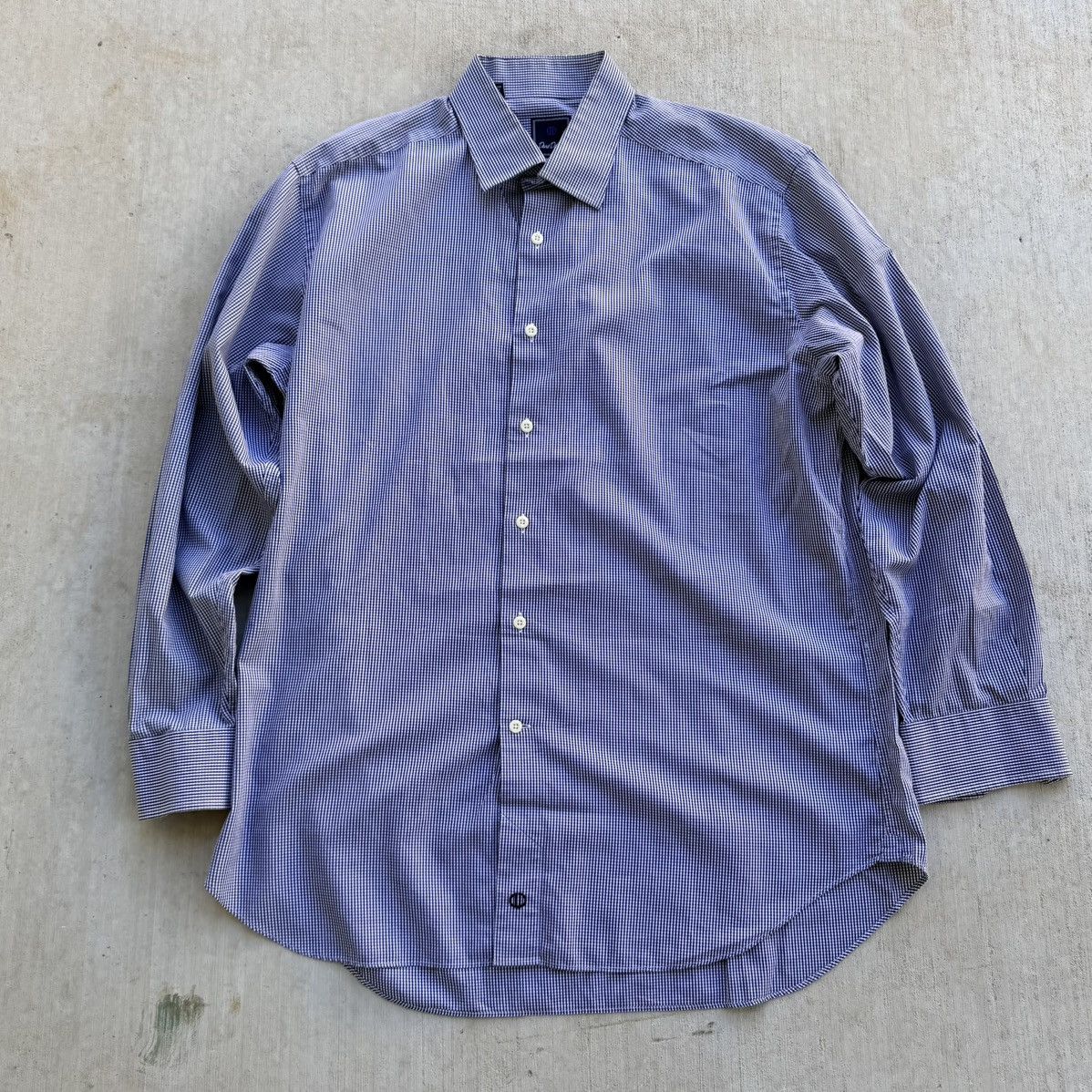 David Donahue David Donahue Dress Shirt Men Size 17 34/35 Check Blue Size US XL / EU 56 / 4 - 1 Thumbnail