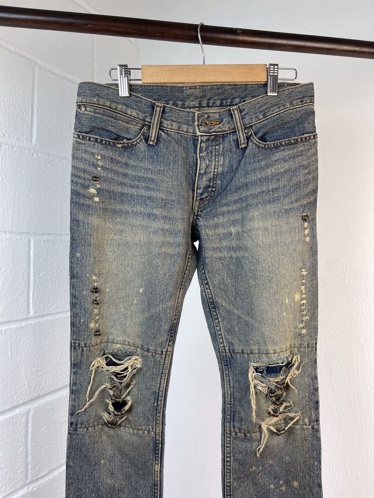 If Six Was Nine × KMRii × Le Grande Bleu (L.G.B.) TruePiece IFSIXWASNINE MUD MAX FLARE DENIM Size US 29 - 6 Thumbnail