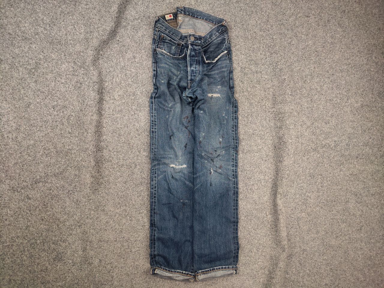Edwin Vintage 90's Edwin Japan Selvedge paint denim Jeans Ed33m Size US 33 - 1 Thumbnail
