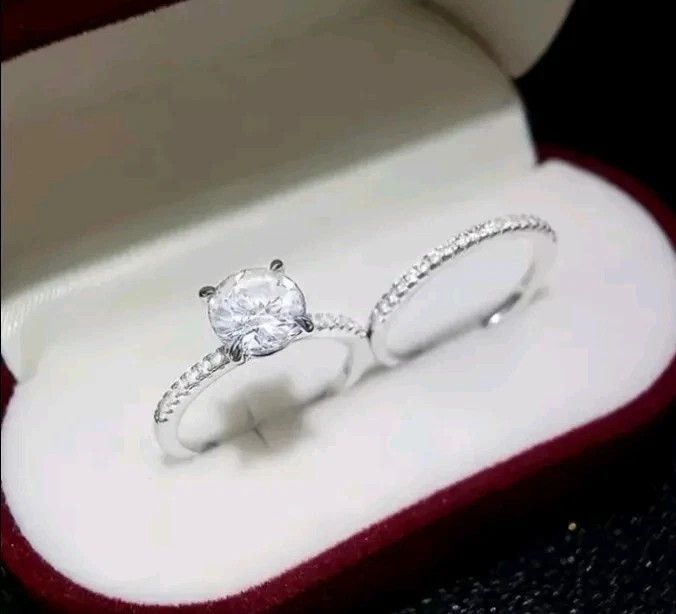 Other 925 Silver Plated Ring Sets Cubic Zirconia Size 8 Size ONE SIZE - 3 Thumbnail