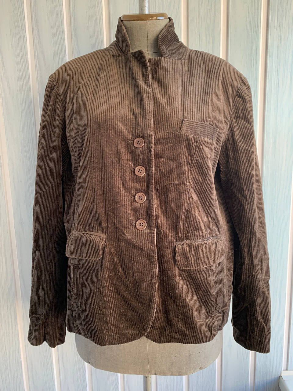 Other Toast Women`s Brown Cotton & Acetate Button Corduroy Jacket Size M / US 6-8 / IT 42-44 - 2 Thumbnail