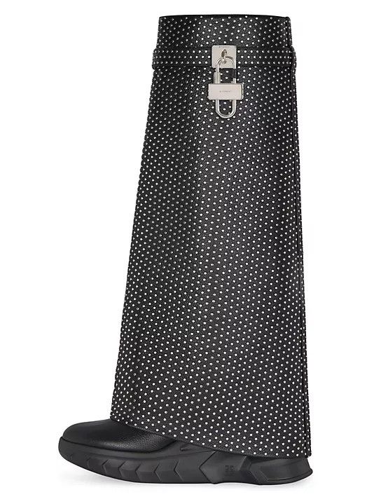 Givenchy o1w1db10325 Shark Lock Hight Boots in Black Size US 10 / IT 40 - 2 Thumbnail