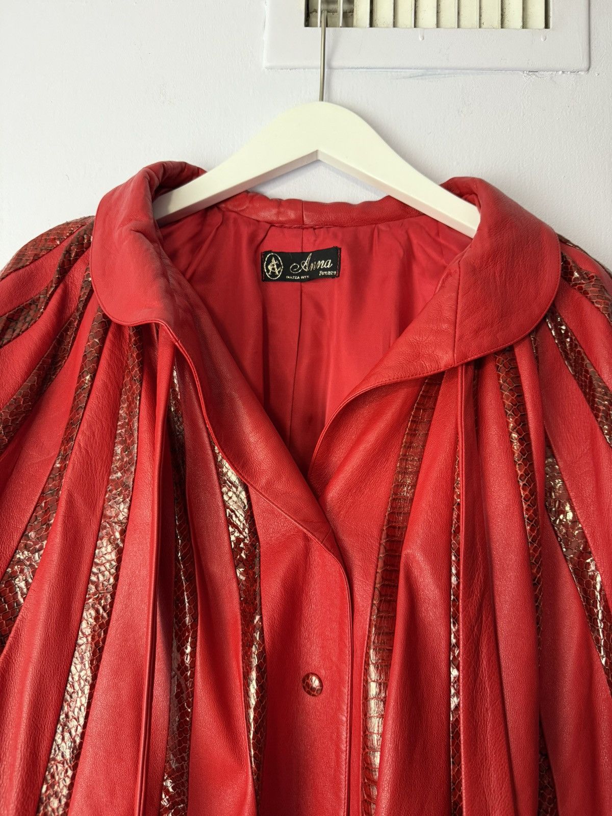 Vintage Vintage Vera Pelle Snake Skin Leather Red Jacket 80s MJ Size US L / EU 52-54 / 3 - 7 Thumbnail