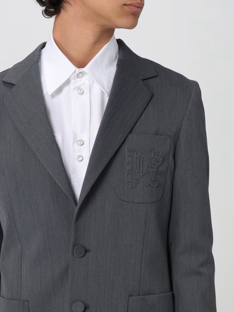 Palm Angels o1y0325 Logo Blazer in Grey Size US M / EU 48-50 / 2 - 2 Thumbnail