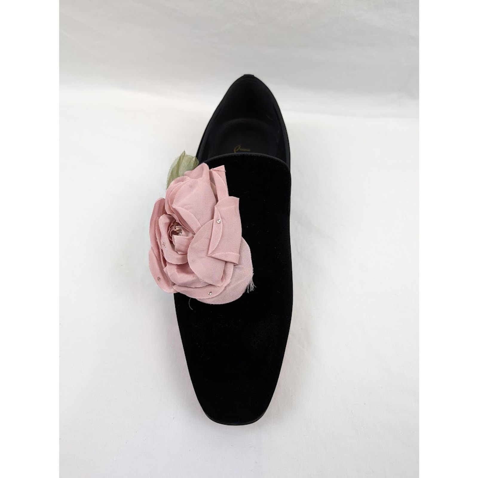 Christian Louboutin o1rshd1 Velvet Dandyflor Flat in Black/Rose Size US 11 / EU 44 - 6 Thumbnail