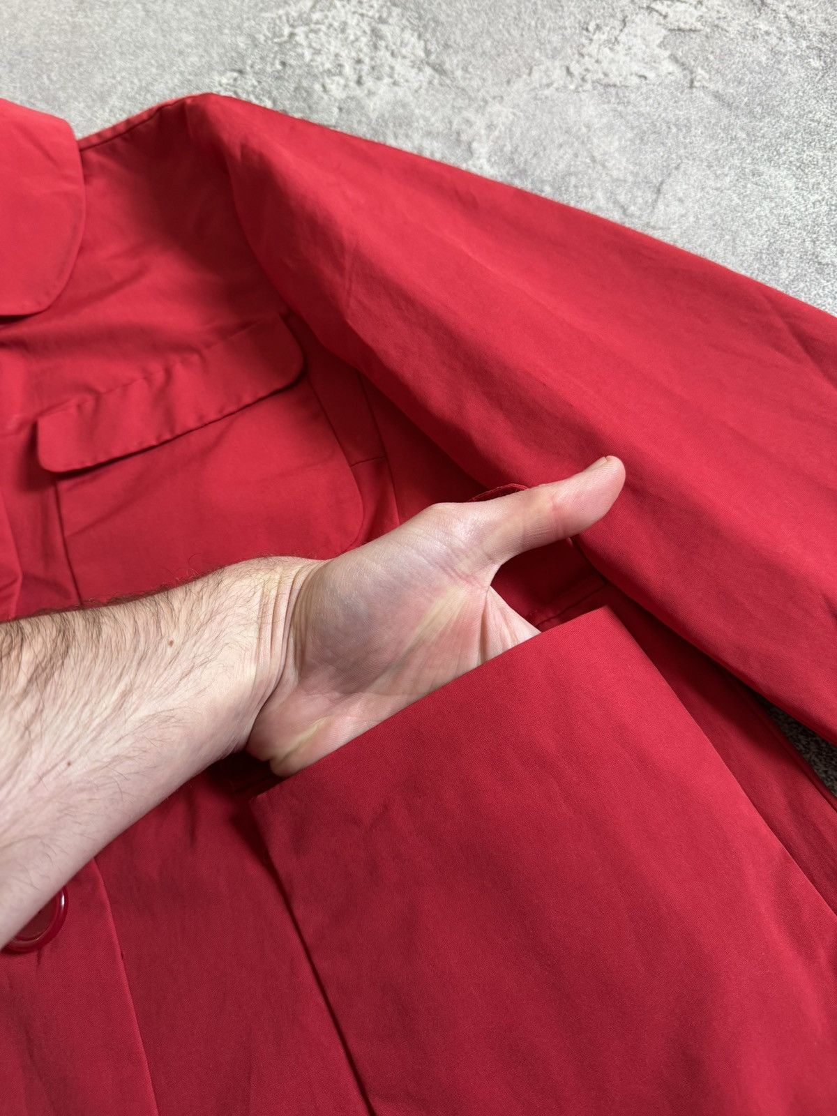 Aspesi × Designer Aspesi M button up red jacket light coat Size M / US 6-8 / IT 42-44 - 5 Thumbnail
