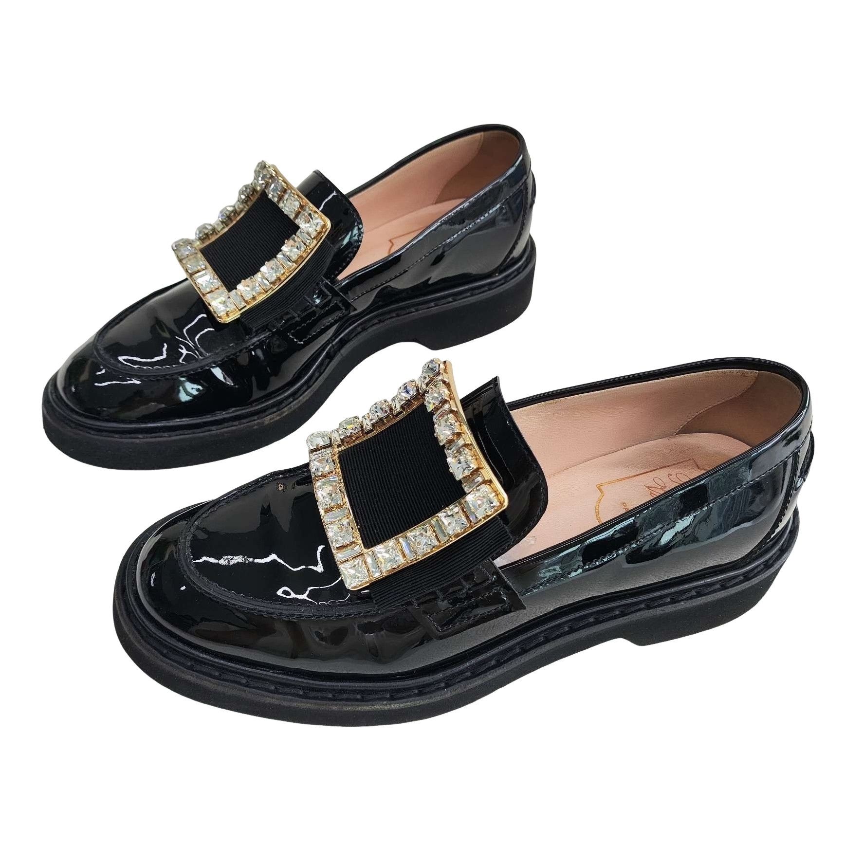 Roger Vivier Roger Vivier Patent Leather Crystal Buckle Loafers Size 37 Size US 7 / IT 37 - 1 Thumbnail