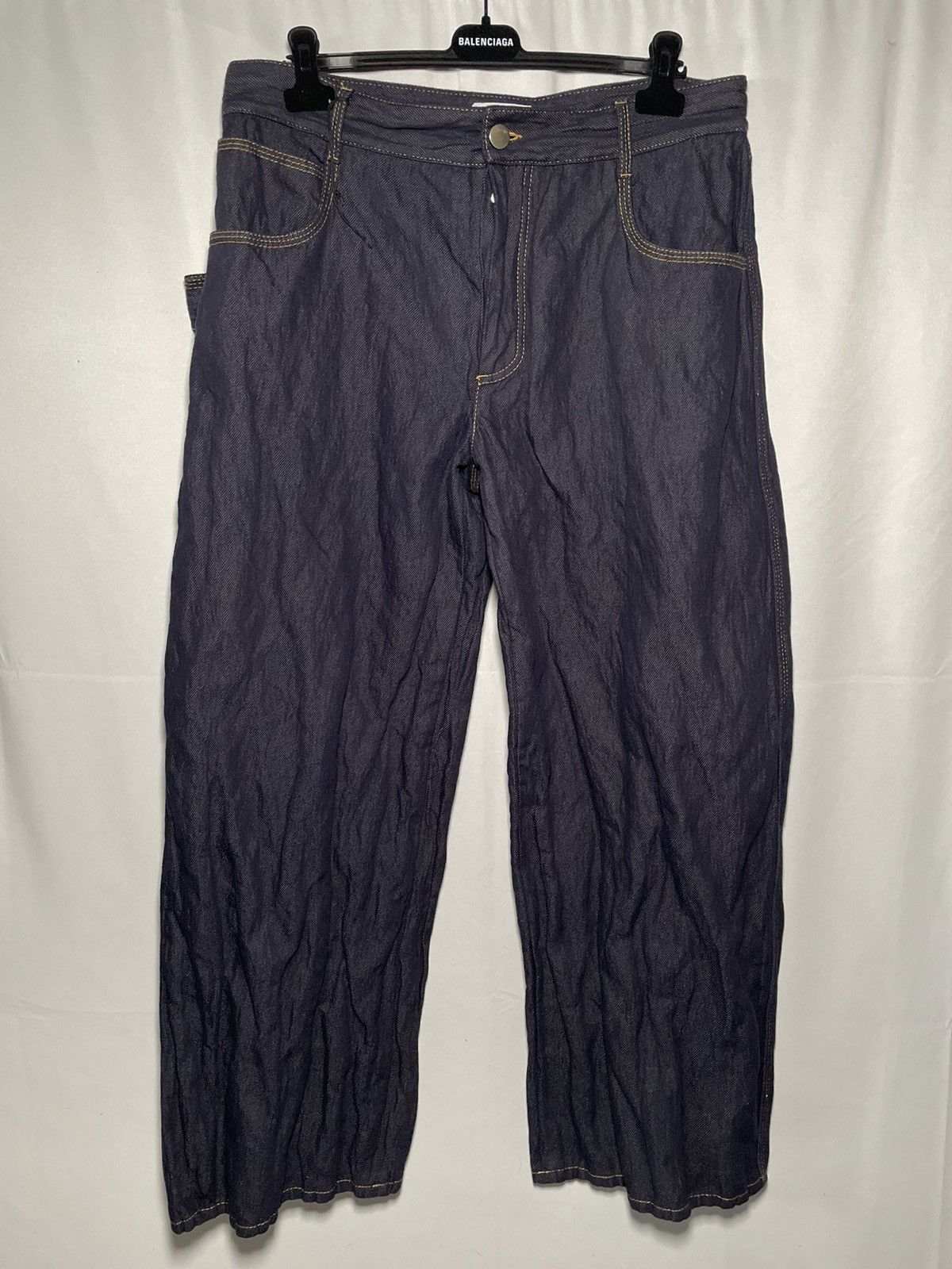 Bottega Veneta Bottega Veneta Indigo Crinkled Denim Jeans Size US 36 / EU 52 - 2 Thumbnail