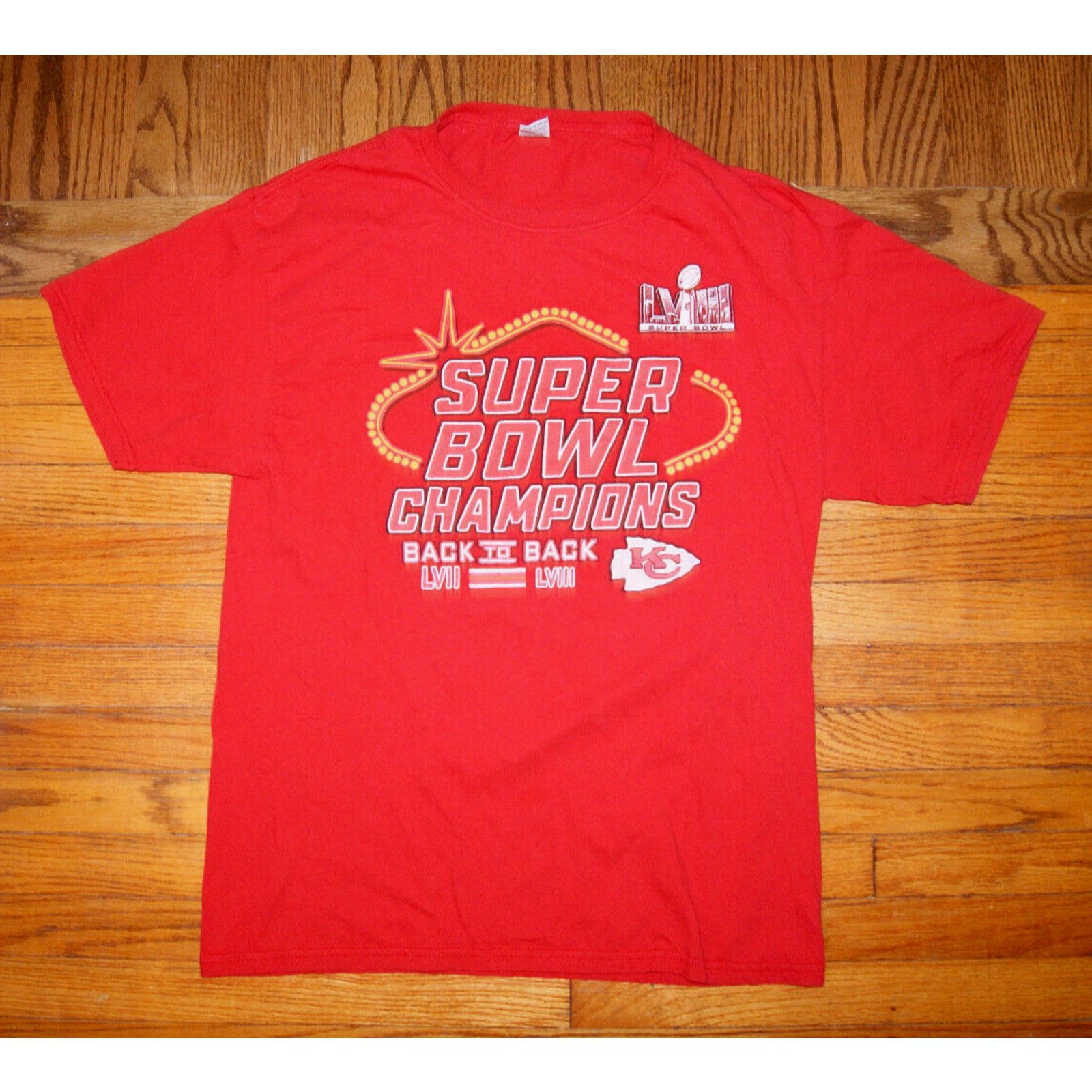 Fruit Of The Loom Kansas City Chiefs Super Bowl Champions L TShirt 2 Sided Size US L / EU 52-54 / 3 - 3 Thumbnail