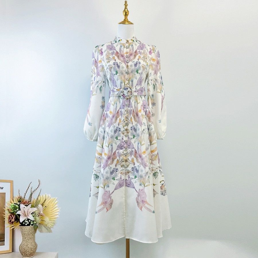 Zimmermann NWT Zimmermann Blue Floral Porcelain Midi Slip Dress Size M / US 6-8 / IT 42-44 - 3 Thumbnail