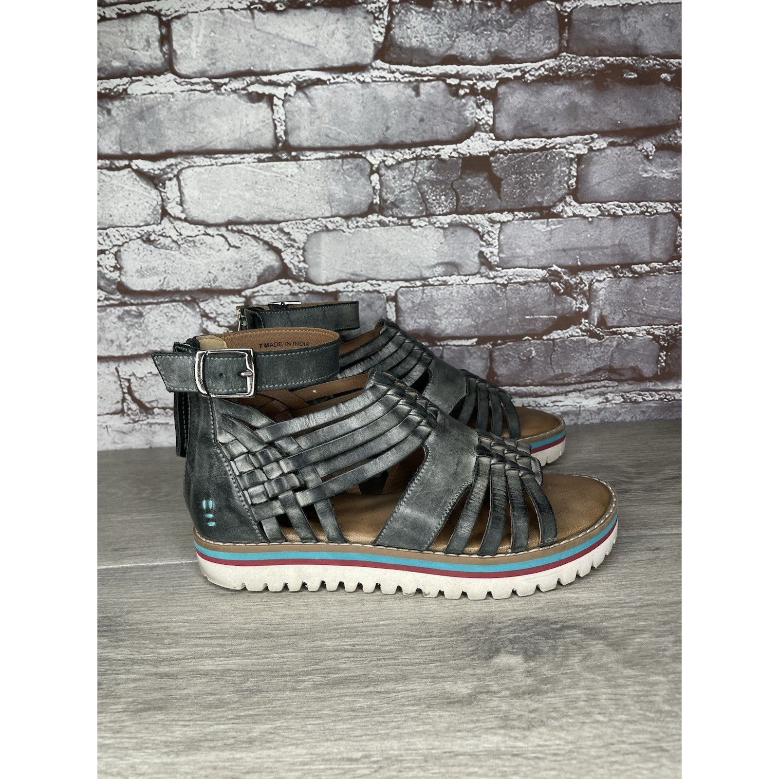 Bed Stu Roan By Bed Stu Scarletty Gladiator Hi Gray Leather Epica Sa Size US 7 / IT 37 - 12 Thumbnail