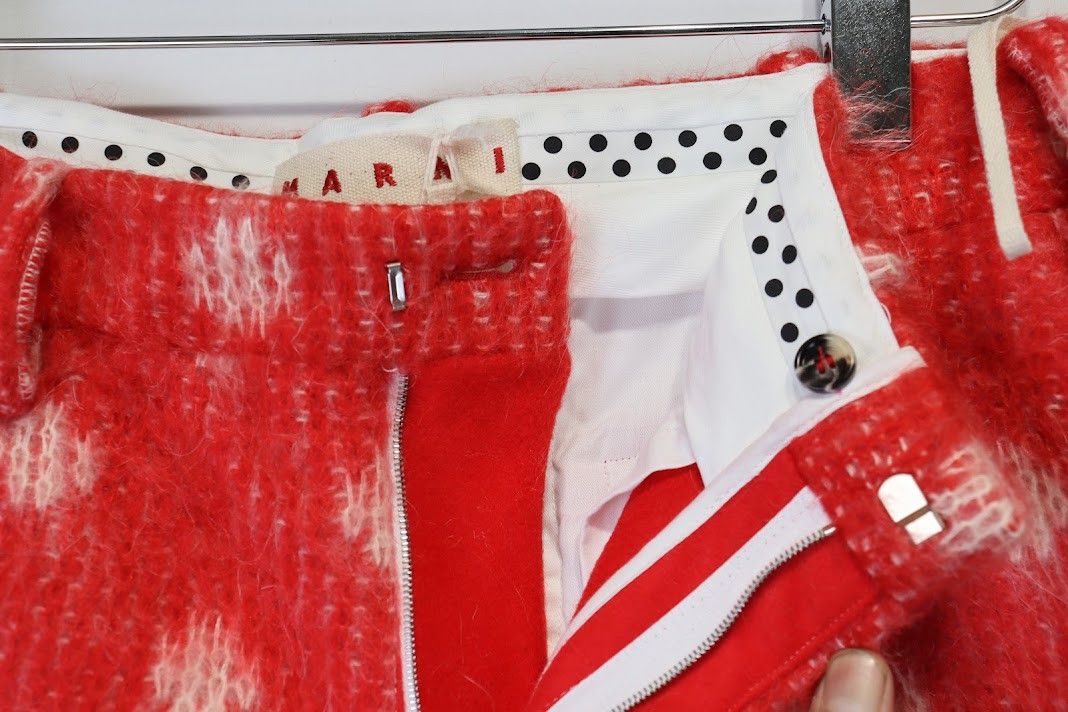 Marni o1rshd1 Tulip Wool Trouser with Brushed Dot in Red Size US 32 / EU 48 - 6 Thumbnail