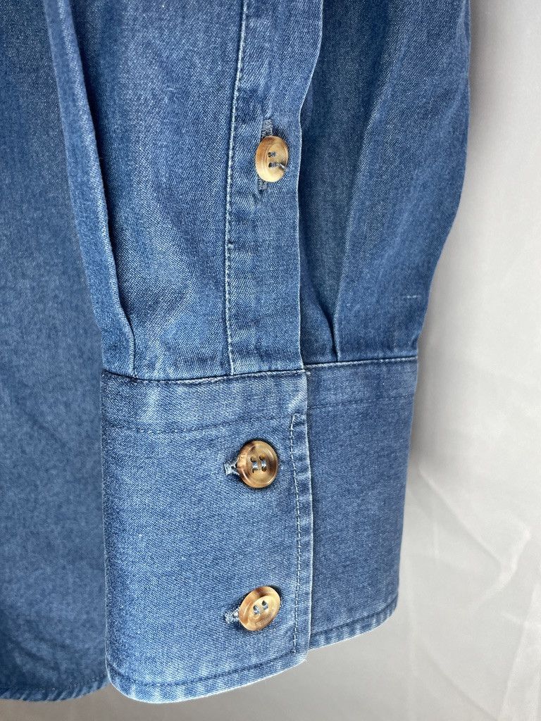 Brunello Cucinelli BRUNELLO CUCINELLI Basic Fit Distressed Denim Cotton Shirt Size US L / EU 52-54 / 3 - 5 Thumbnail