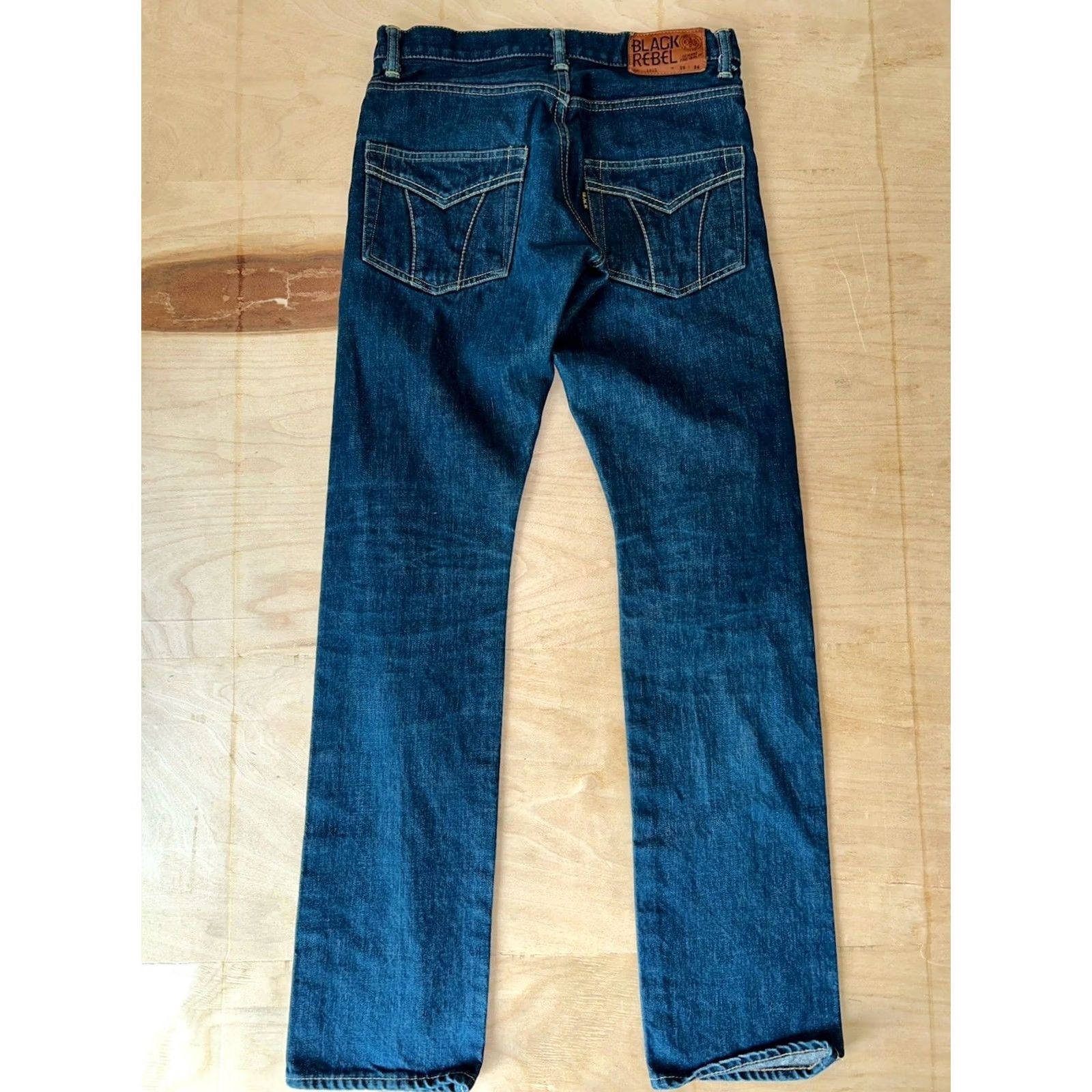 Denime Rude Gallery Black Rebel Jeans Denim 5-Pocket Button Closure 28x32 Men’s Regular Straight Black Dark Wash Vintage No Size US 28 / EU 44 - 3 Thumbnail