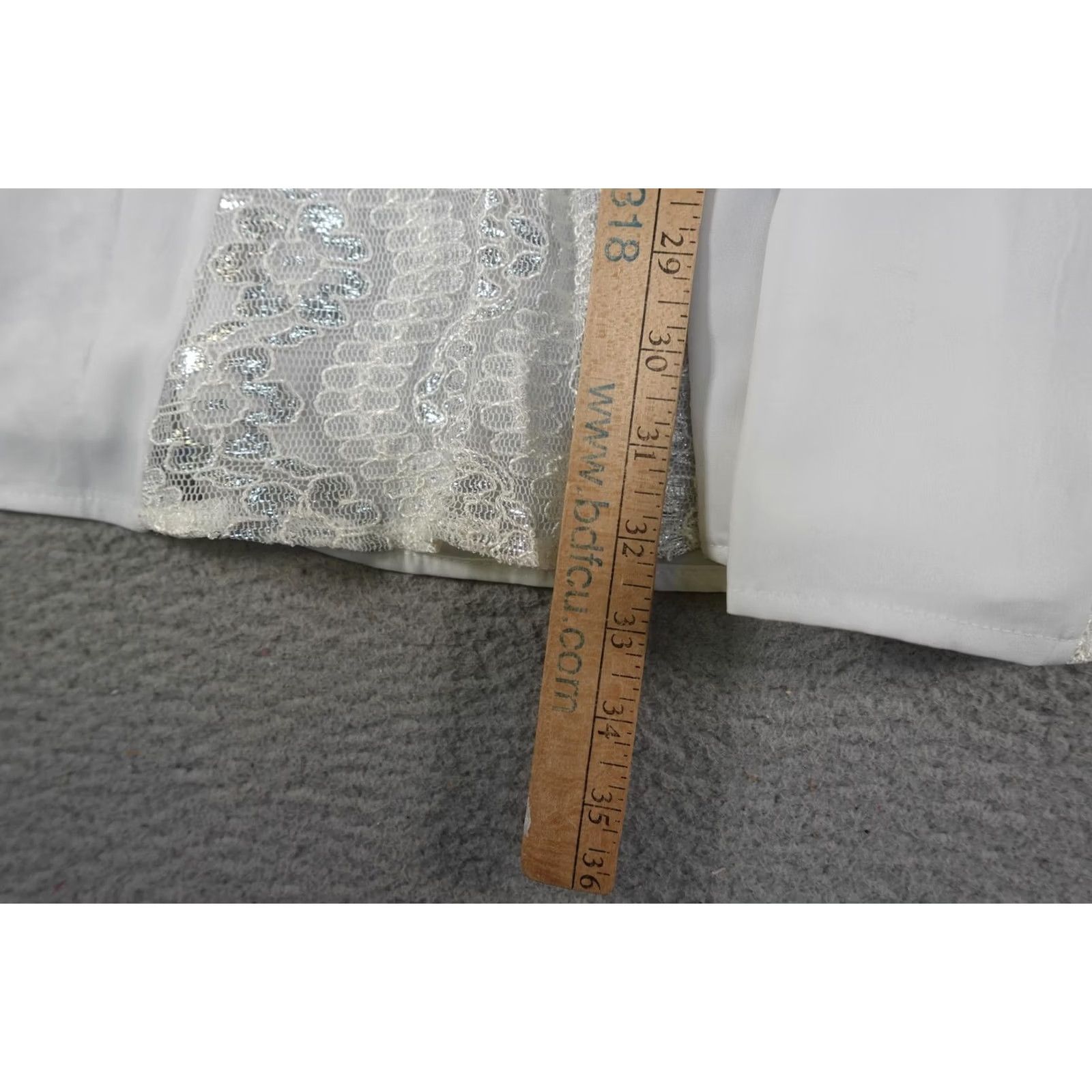 Vintage VINTAGE 1849 Authentic Ranchwear Skirt Womens Small White Sequin Lace Cowboy Maxi Long Elastic Waist Pull On - 90s Style Size 28" / US 6 / IT 42 - 7 Thumbnail