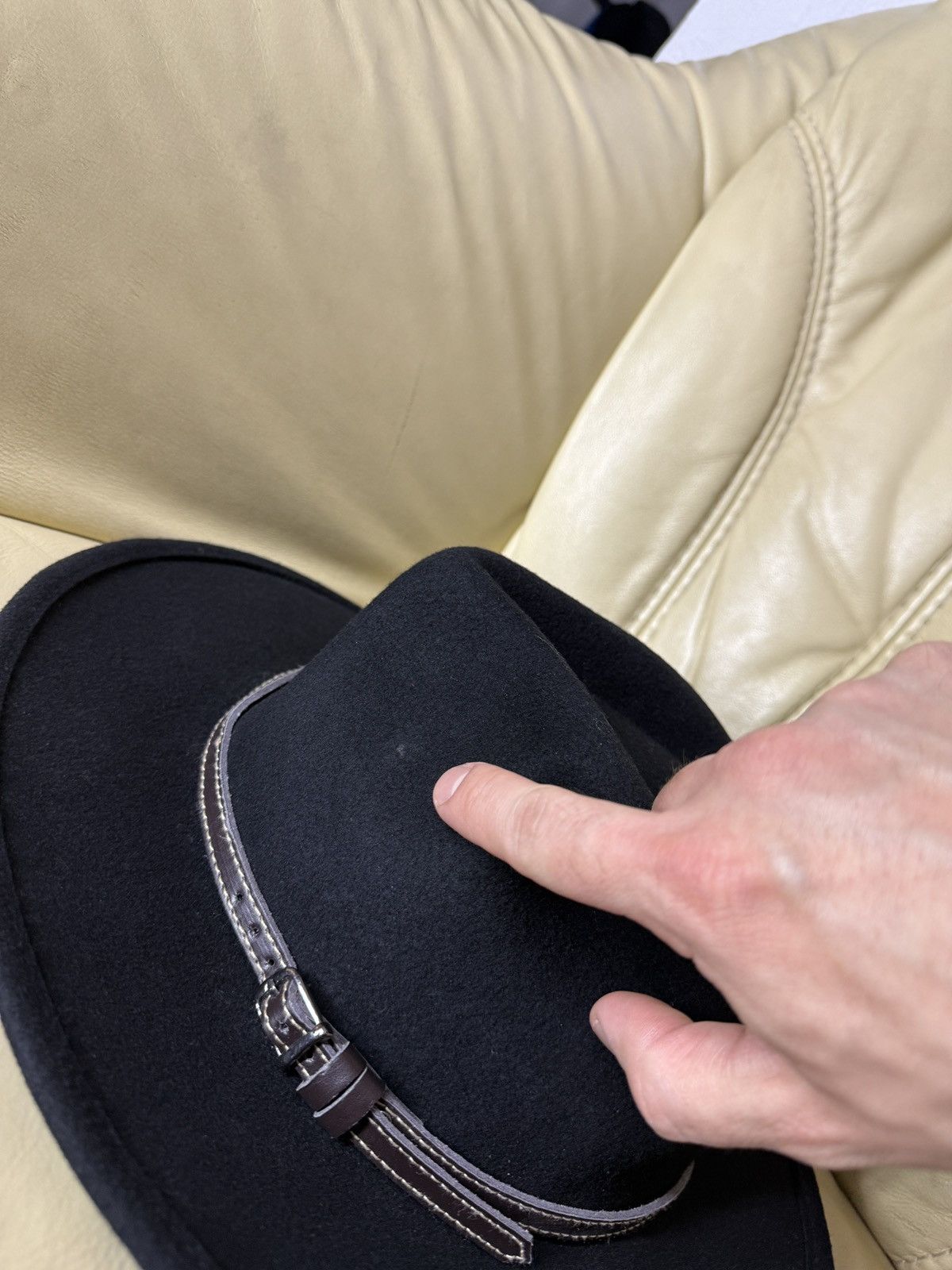 Vintage Vintage Y2K Atrium Black Wool Hat Waterproof leather strap Size ONE SIZE - 18 Thumbnail