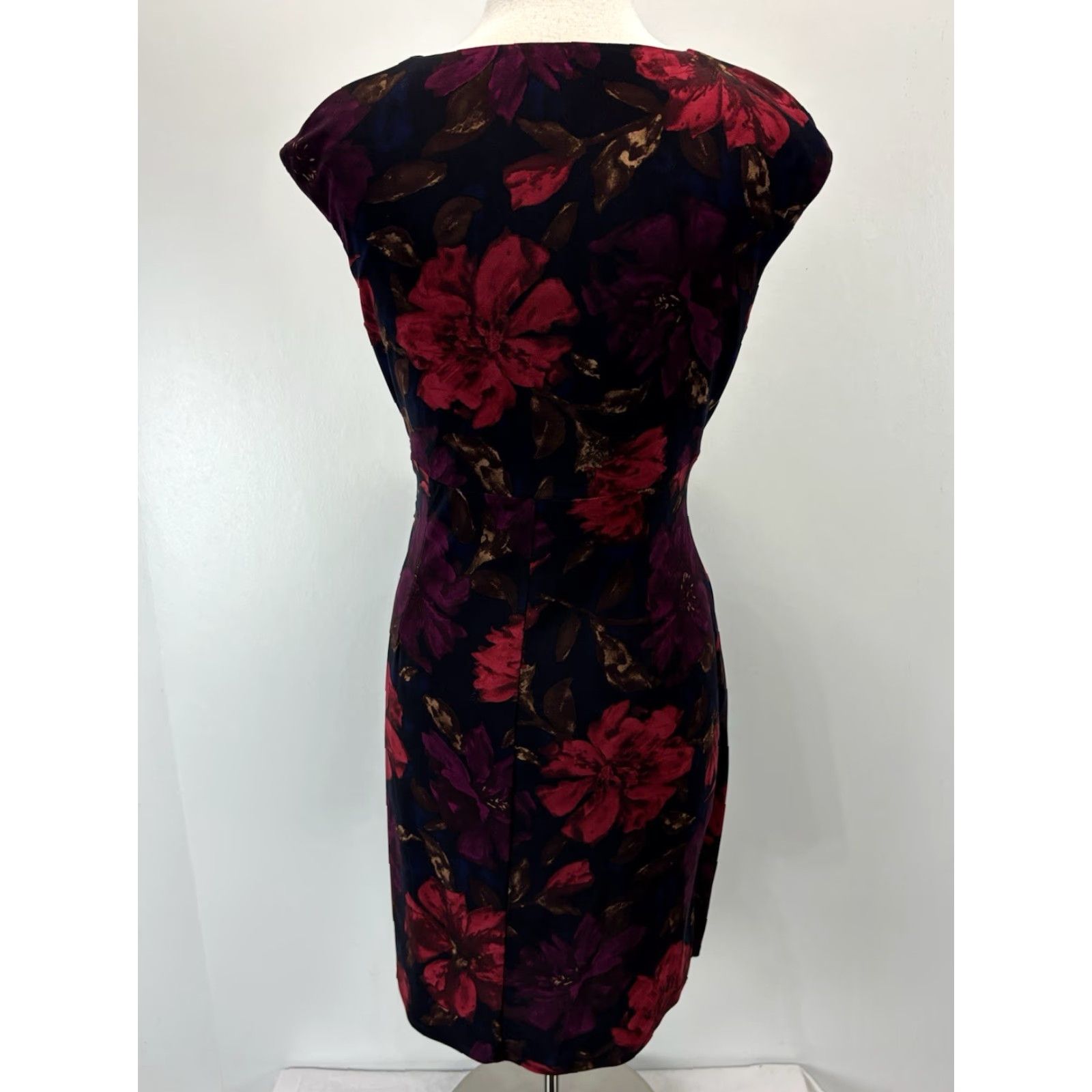 Ralph Lauren Lauren Ralph Lauren Faux Wrap Dress Sz 12p Petite Stretch Dark Floral Career Size XL / US 12-14 / IT 48-50 - 3 Thumbnail
