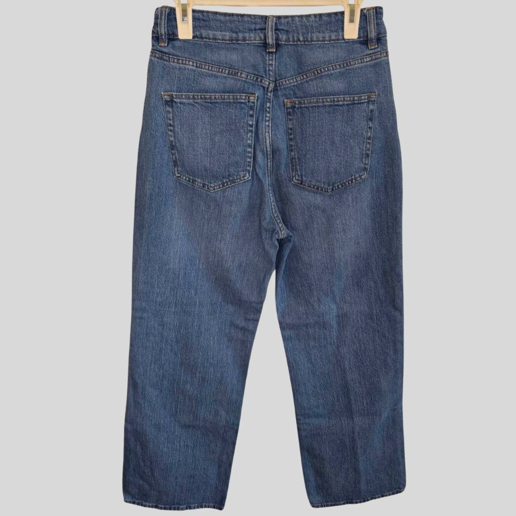 H&M H&M Women’s Blue Straight Wide Leg Jeans Size 10 High Rise D Size 32" / US 10 / IT 46 - 2 Thumbnail