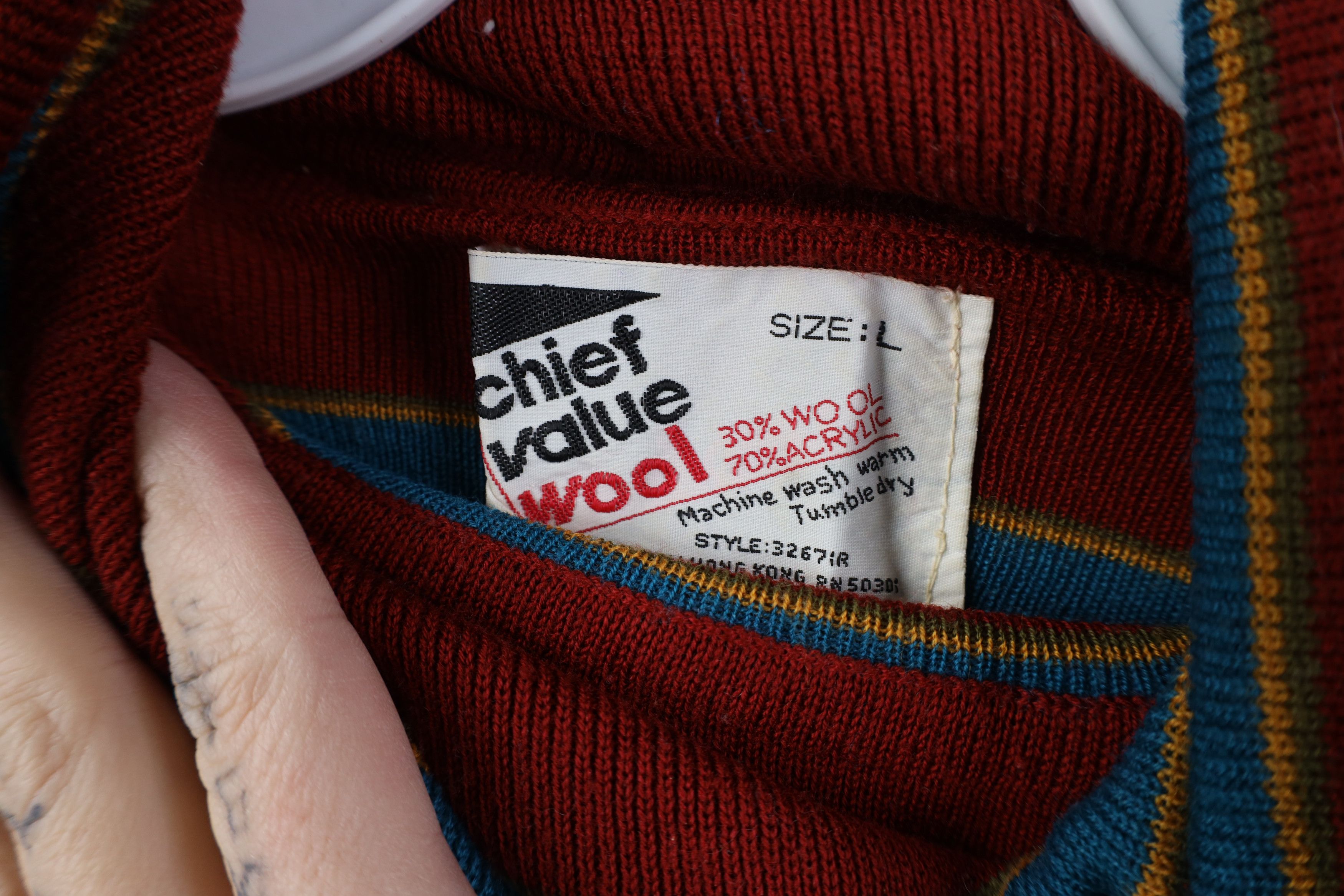 Vintage Vintage 70s Streetwear Blend Knit Striped Turtleneck Sweater Size L / US 10 / IT 46 - 4 Thumbnail