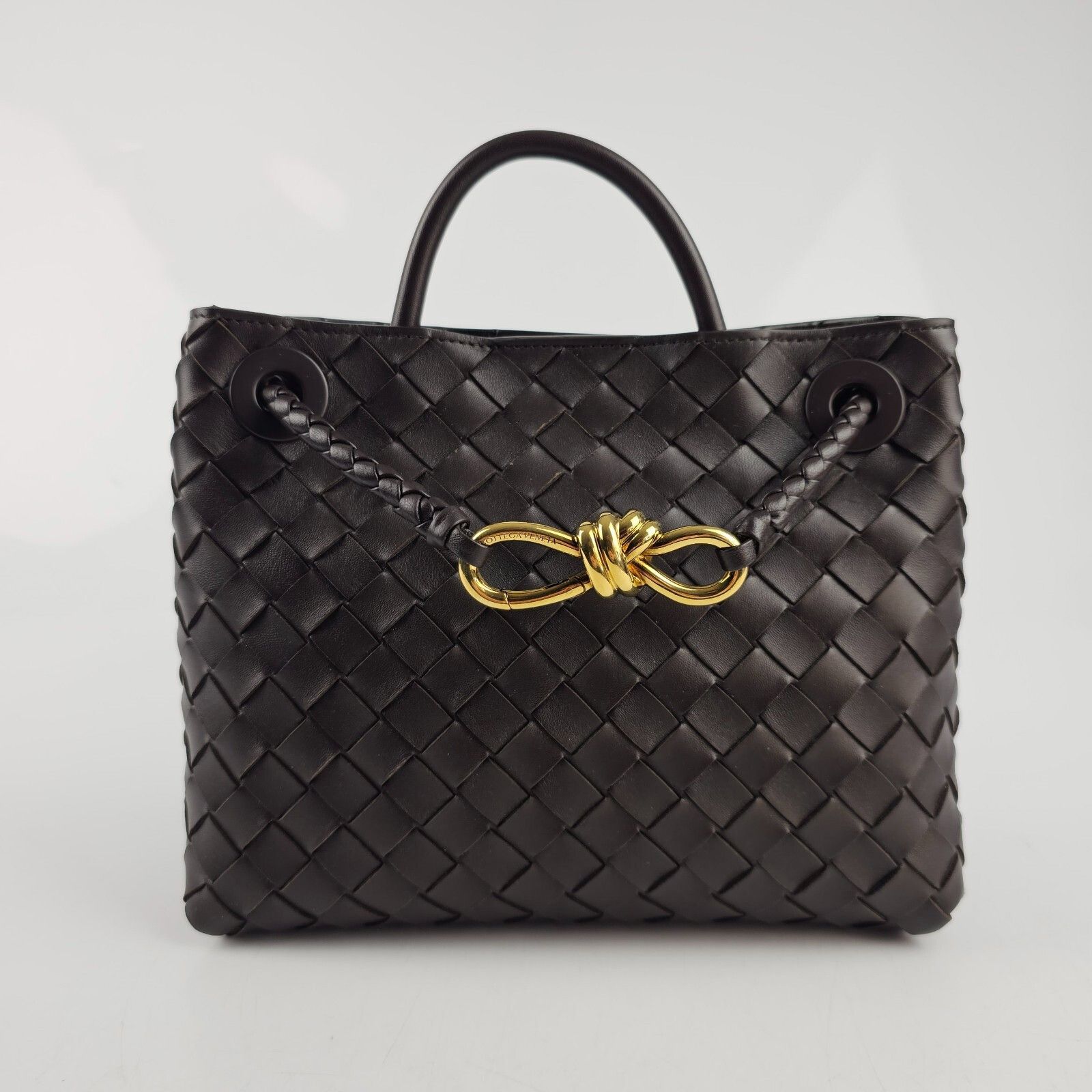 Bottega Veneta Andiamo Small $4900 Black Leather Top Handle, Women's