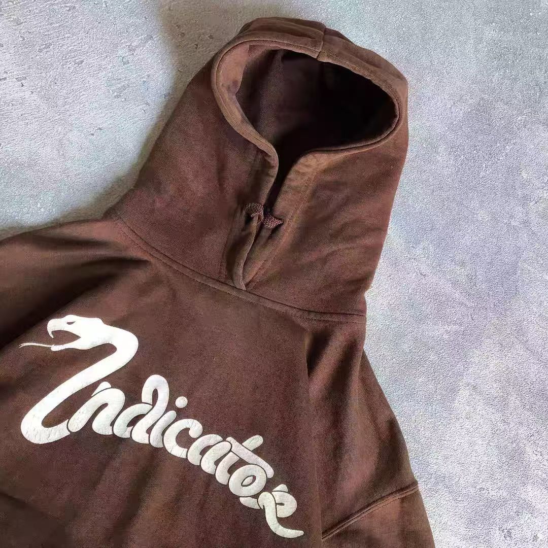 Japanese Brand × Vintage Brown vintage washed snake pattern hoodie Size US L / EU 52-54 / 3 - 3 Thumbnail