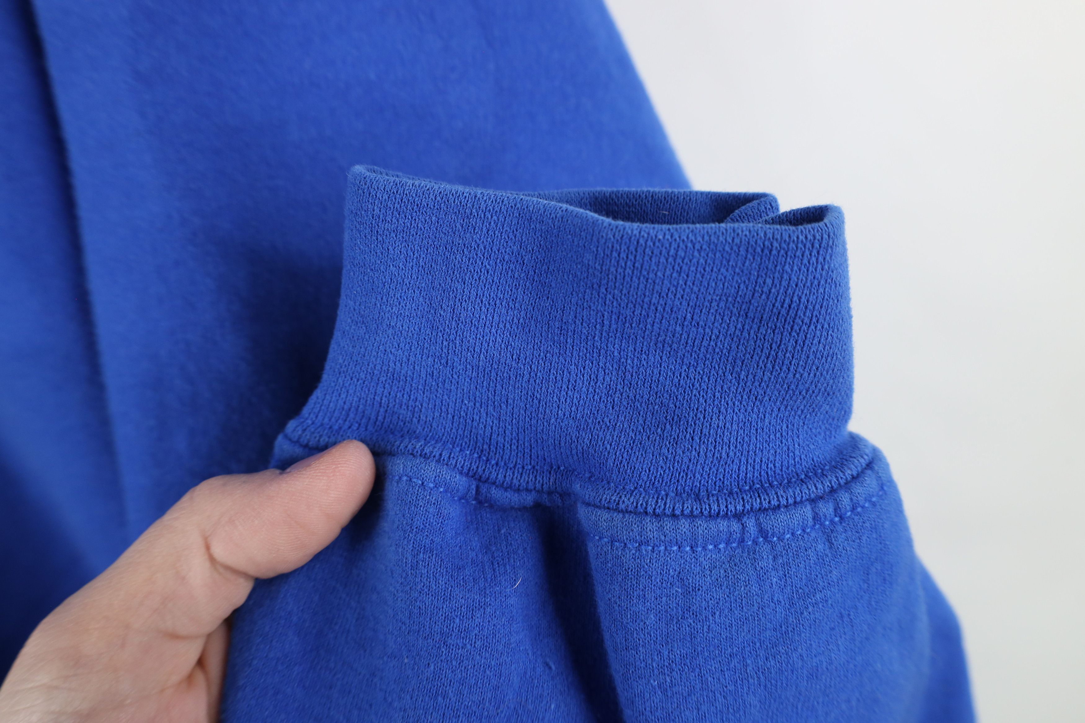 Vintage Vintage 90s Streetwear Blank Hoodie Sweatshirt Royal Blue Size US XXL / EU 58 / 5 - 7 Thumbnail