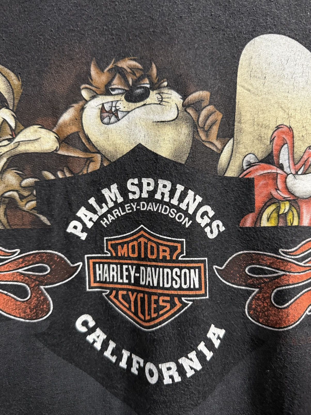 Harley Davidson Vintage Harley Davison Wild Animals Black Taz Faded Tee Size US XL / EU 56 / 4 - 10 Thumbnail