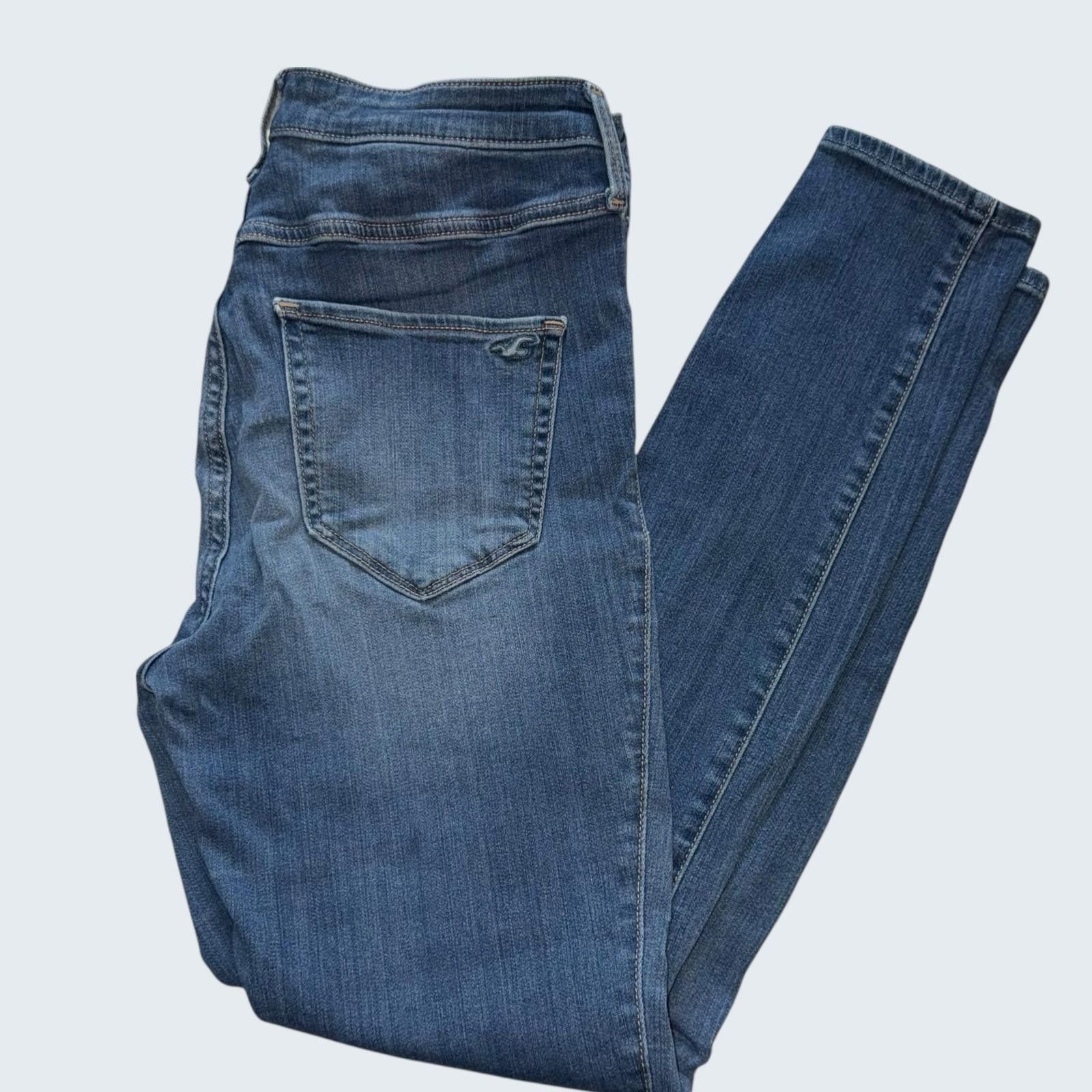 Hollister Hollister Ultra High Rise W30 L28 Distressed Blue Skinny Size 30" / US 8 / IT 44 - 1 Thumbnail