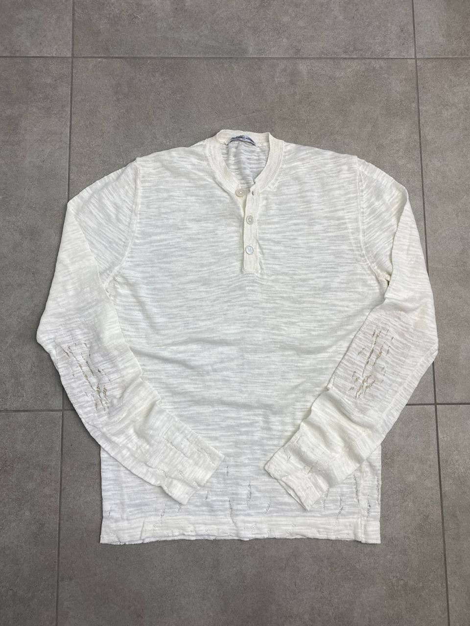Daniele Alessandrini GREY Daniele Alessandrini Distressed Cotton Light Sweater Size US M / EU 48-50 / 2 - 1 Thumbnail