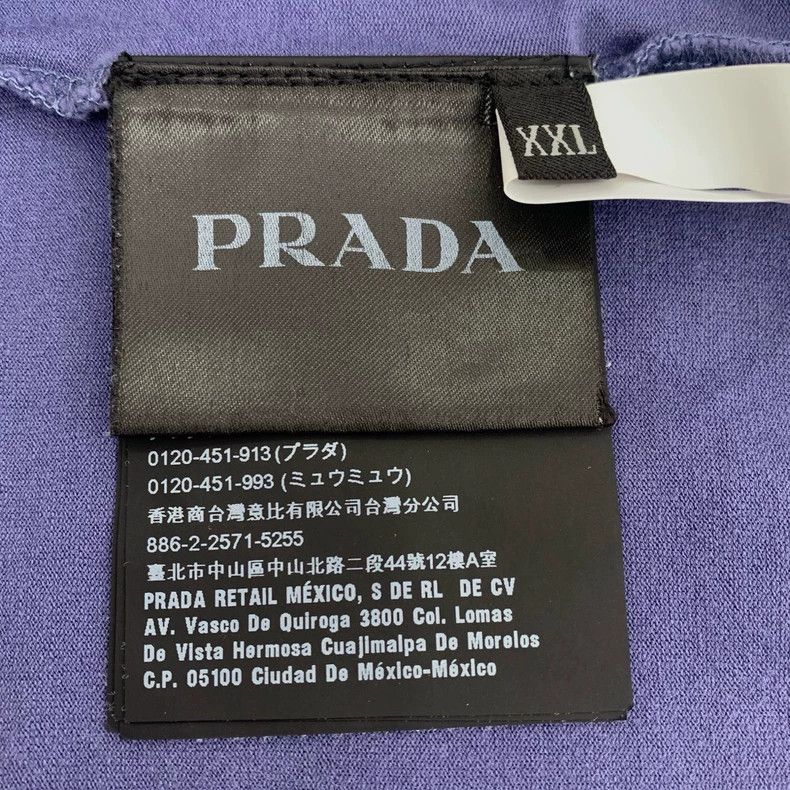 Prada Prada Logo letter round neck dark blue cotton short-sleeved Size US XXL / EU 58 / 5 - 7 Thumbnail