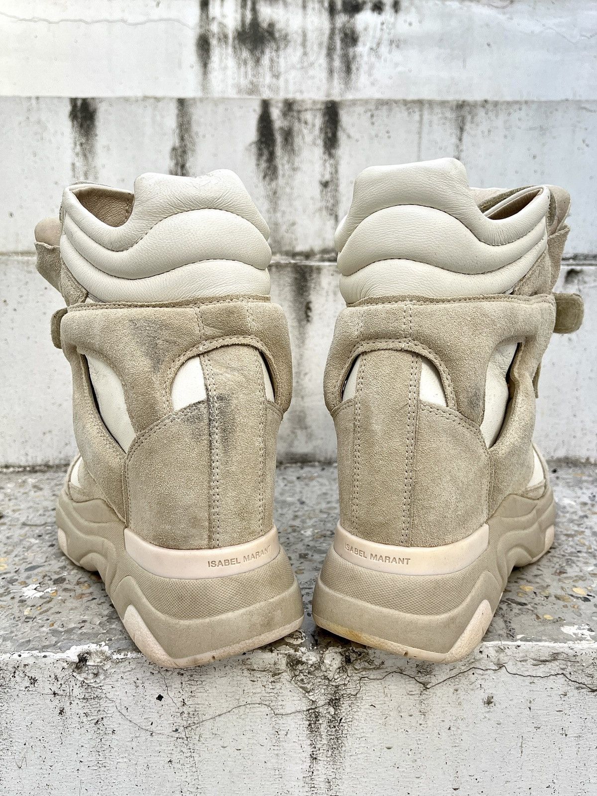 Isabel Marant Balskee Suede Hi top Wedge Sneaker (White) Size US 9 / IT 39 - 5 Thumbnail