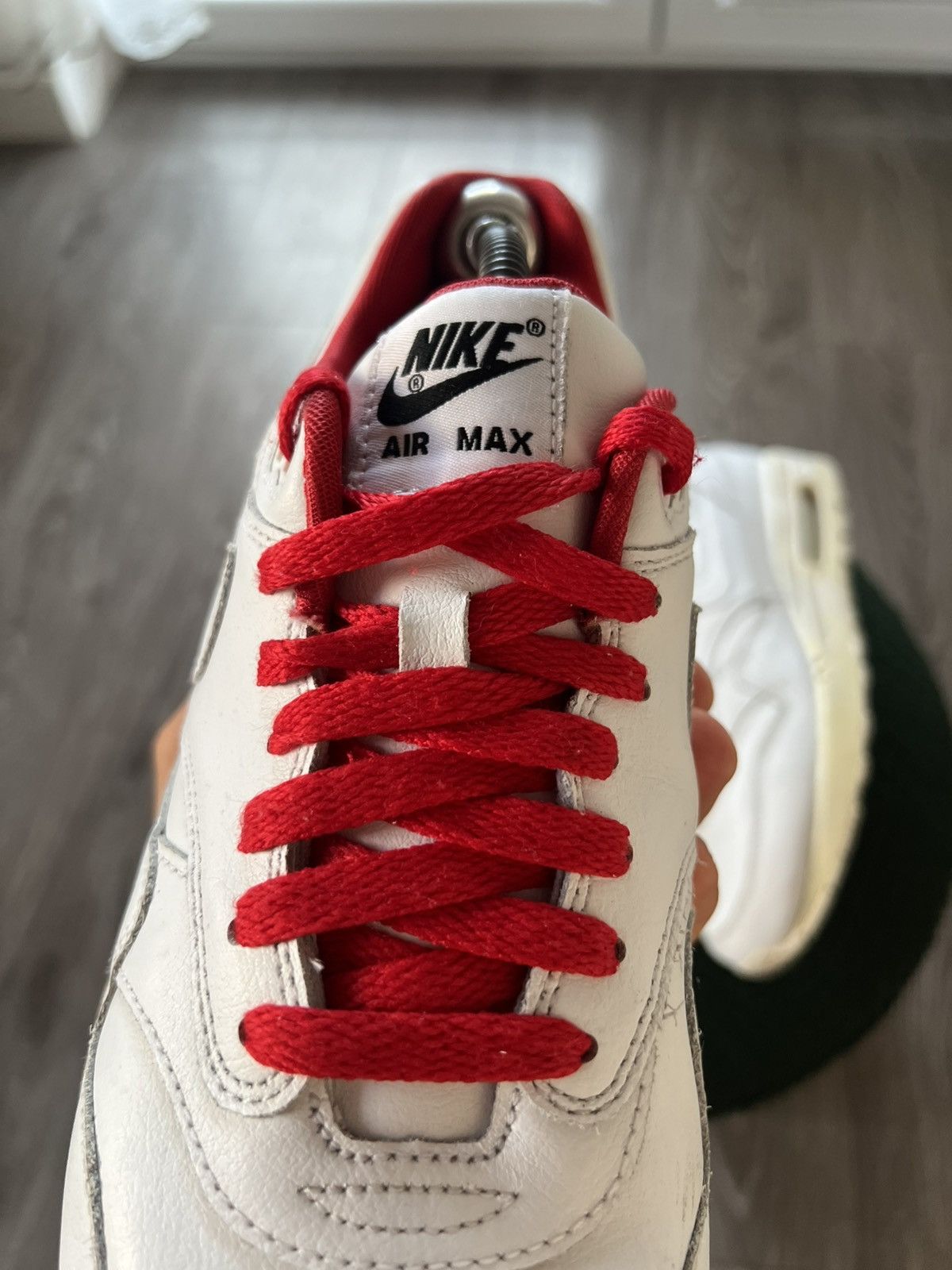 Nike ‼️Rare Nike ID Air Max 1 White/Red “Giga Nord” Sneakers‼️ Size US 9.5 / EU 42-43 - 6 Thumbnail