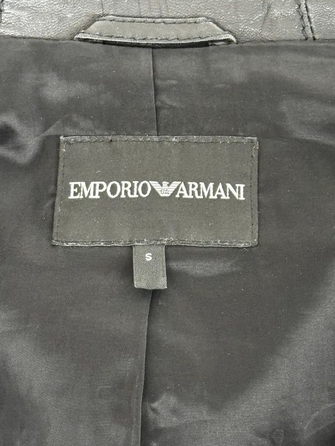 Emporio Armani 2000s Emporio Armani Black Leather Hooded Jacket Size US M / EU 48-50 / 2 - 9 Thumbnail
