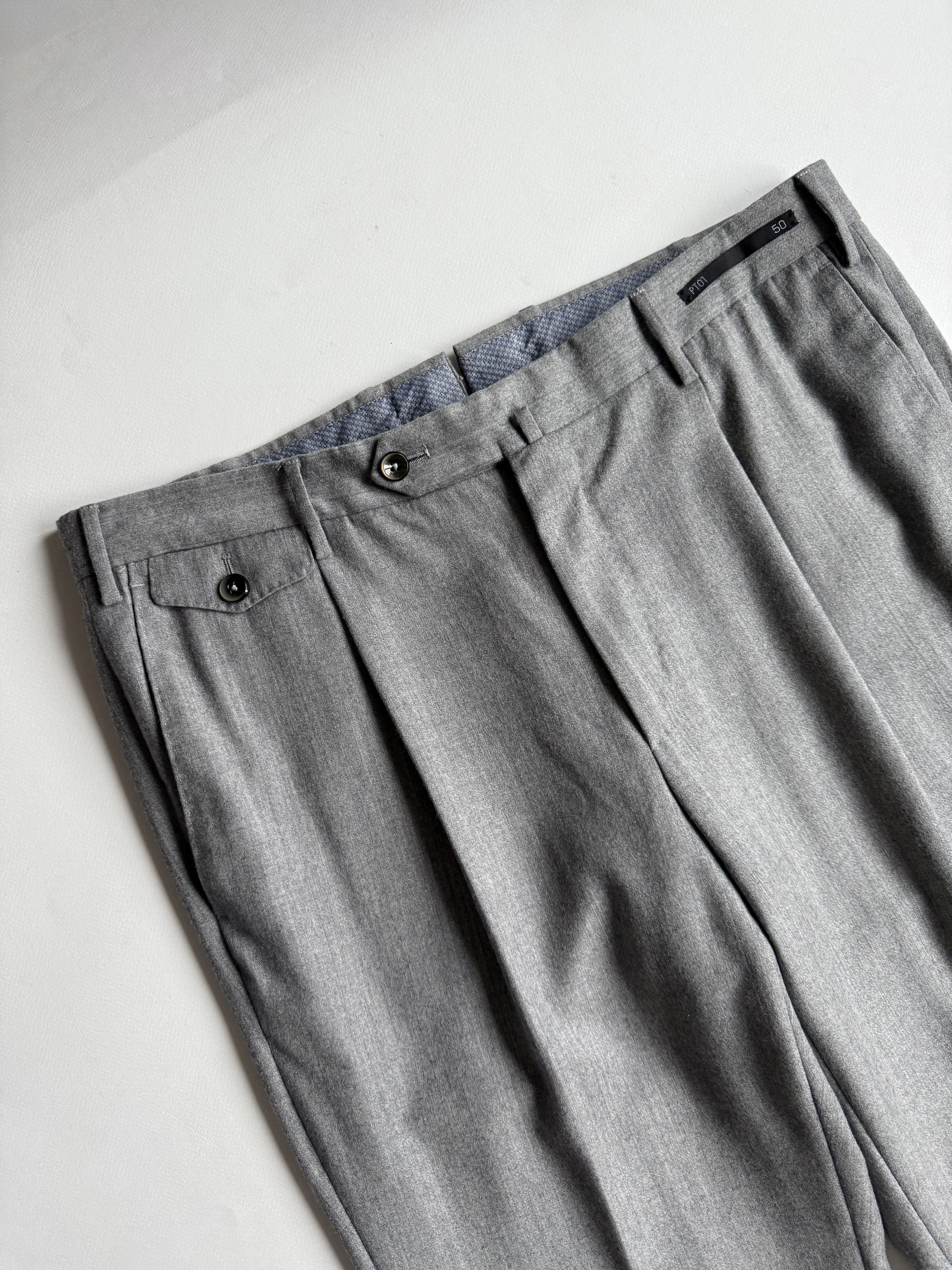 PT Torino Men's PT Torino Cashmere Wool Dress Pants Light Gray Size US 34 / EU 50 - 2 Thumbnail