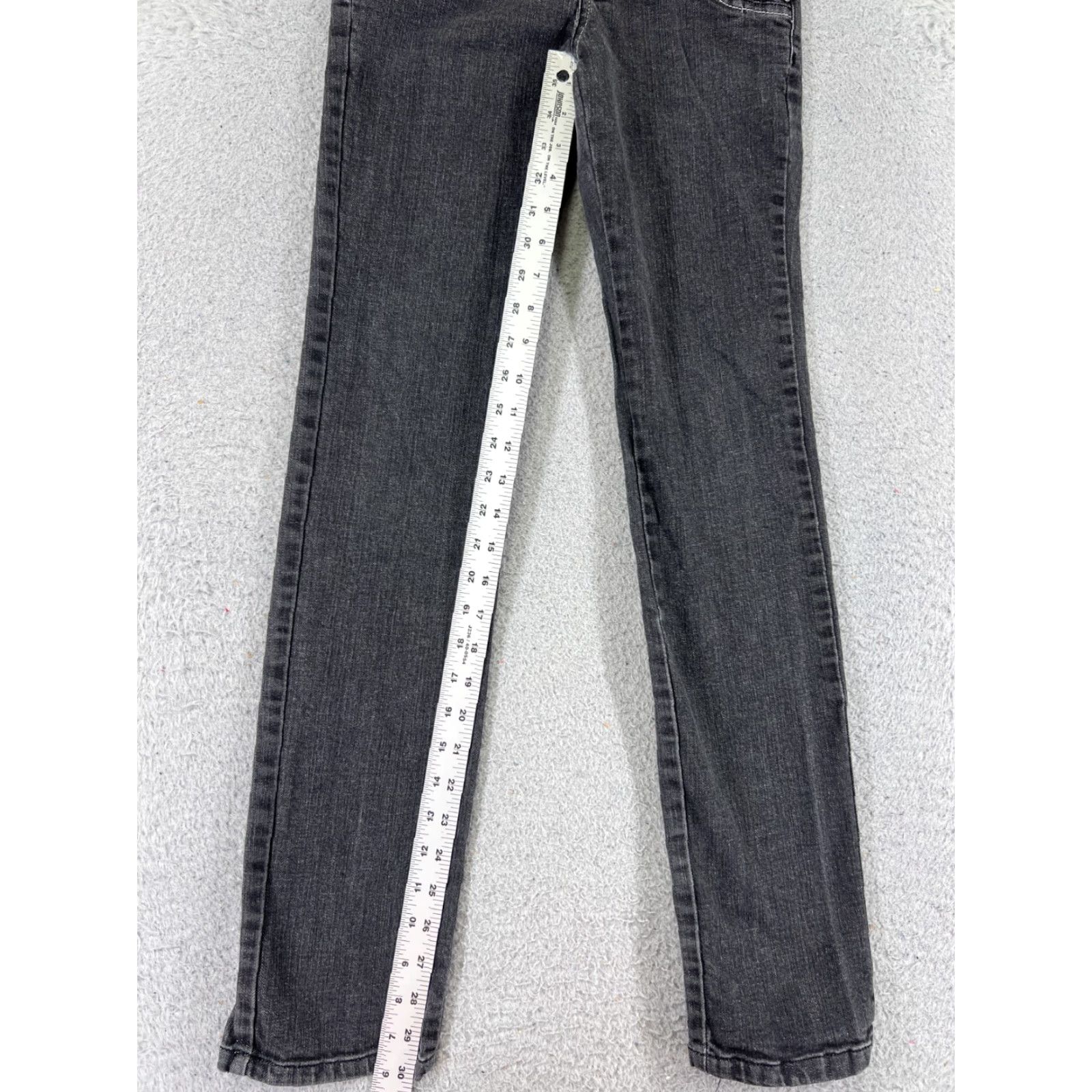 PONY Pony Tails Jeans Juniors 16 Black Denim Straight Low Embellished 24x30 Denim with 5-Pocket Design Floral Sewing Sequin Embroidered Women's Jeans Size 38" / US 16 / IT 52 - 7 Thumbnail
