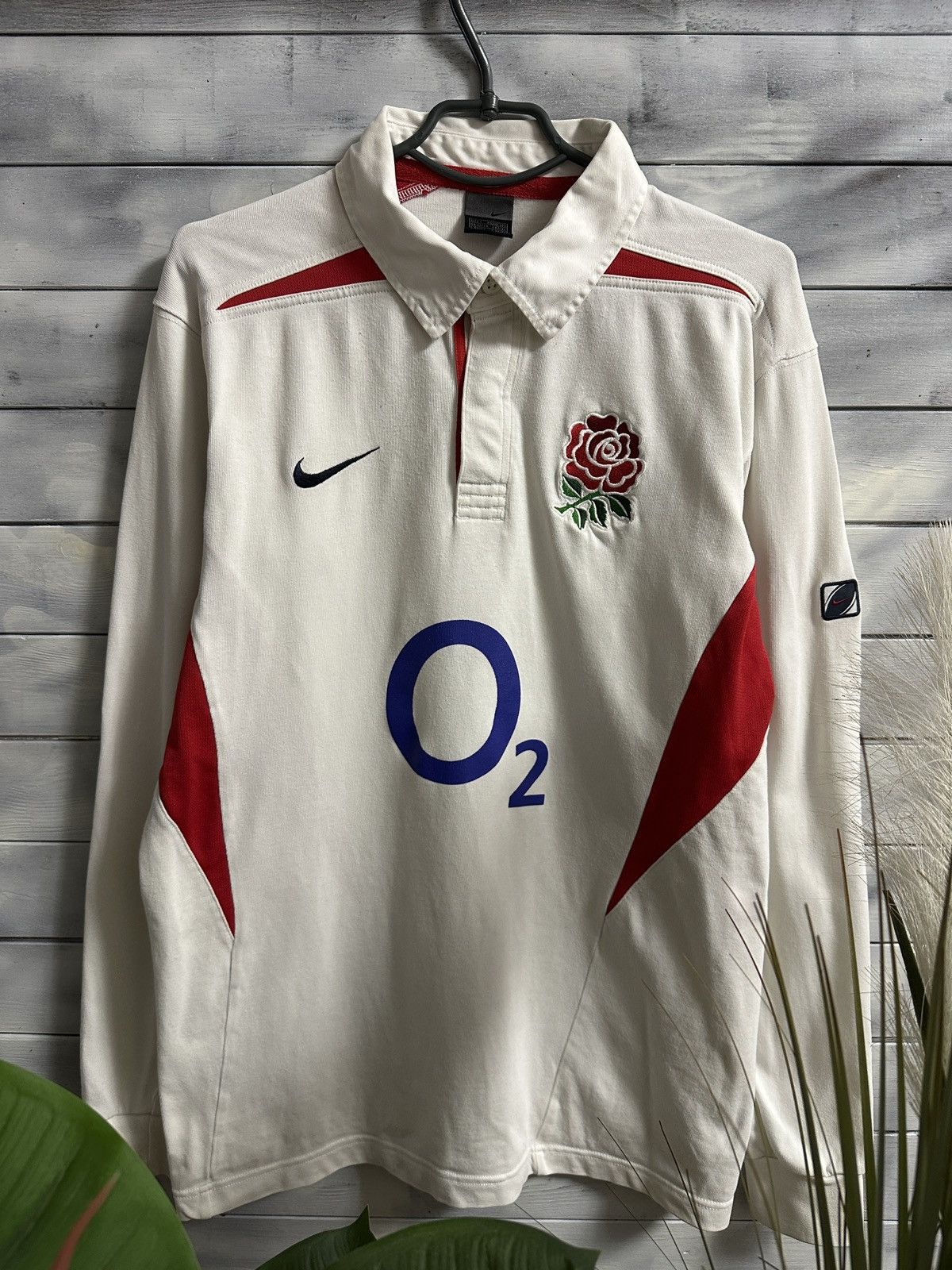 Nike × Streetwear × Vintage Vintage Nike Striped Rugby Polo Long 